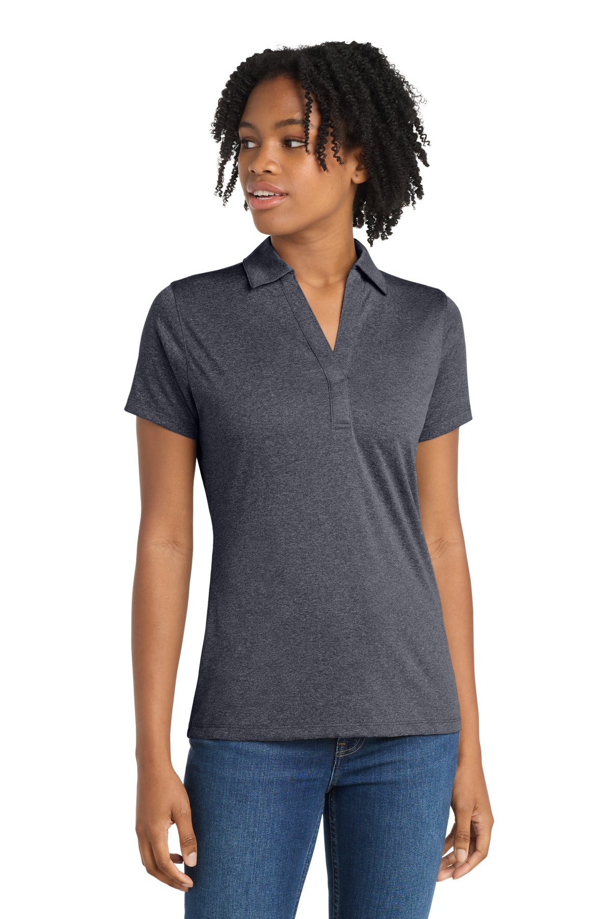 Custom Embroidery or DTF Print - Sport-Tek ® Women's Heather Contender™ Polo. LST660