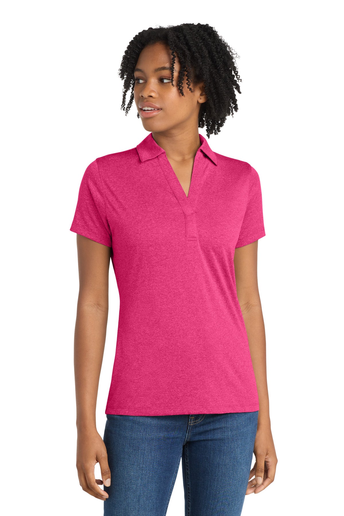 Custom Embroidery or DTF Print - Sport-Tek ® Women's Heather Contender™ Polo. LST660
