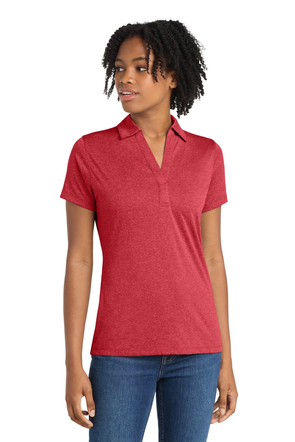 Custom Embroidery or DTF Print - Sport-Tek ® Women's Heather Contender™ Polo. LST660