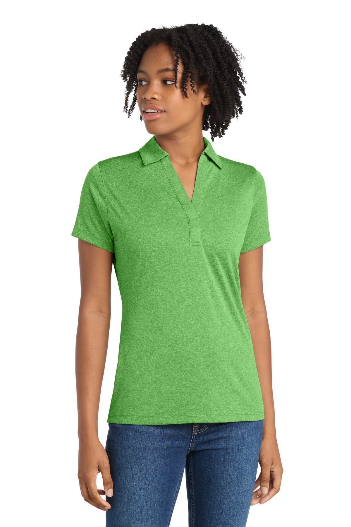 Custom Embroidery or DTF Print - Sport-Tek ® Women's Heather Contender™ Polo. LST660