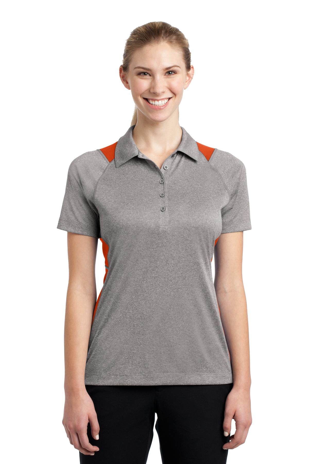 Custom Embroidered - Sport-Tek© Women's Heather Colorblock Contender© Polo. LST665