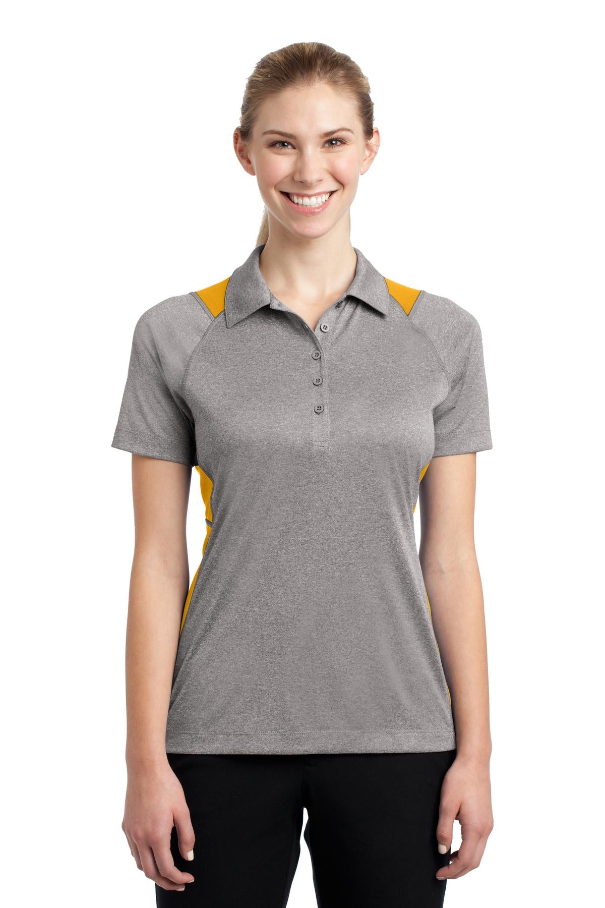 Custom Embroidered - Sport-Tek© Women's Heather Colorblock Contender© Polo. LST665