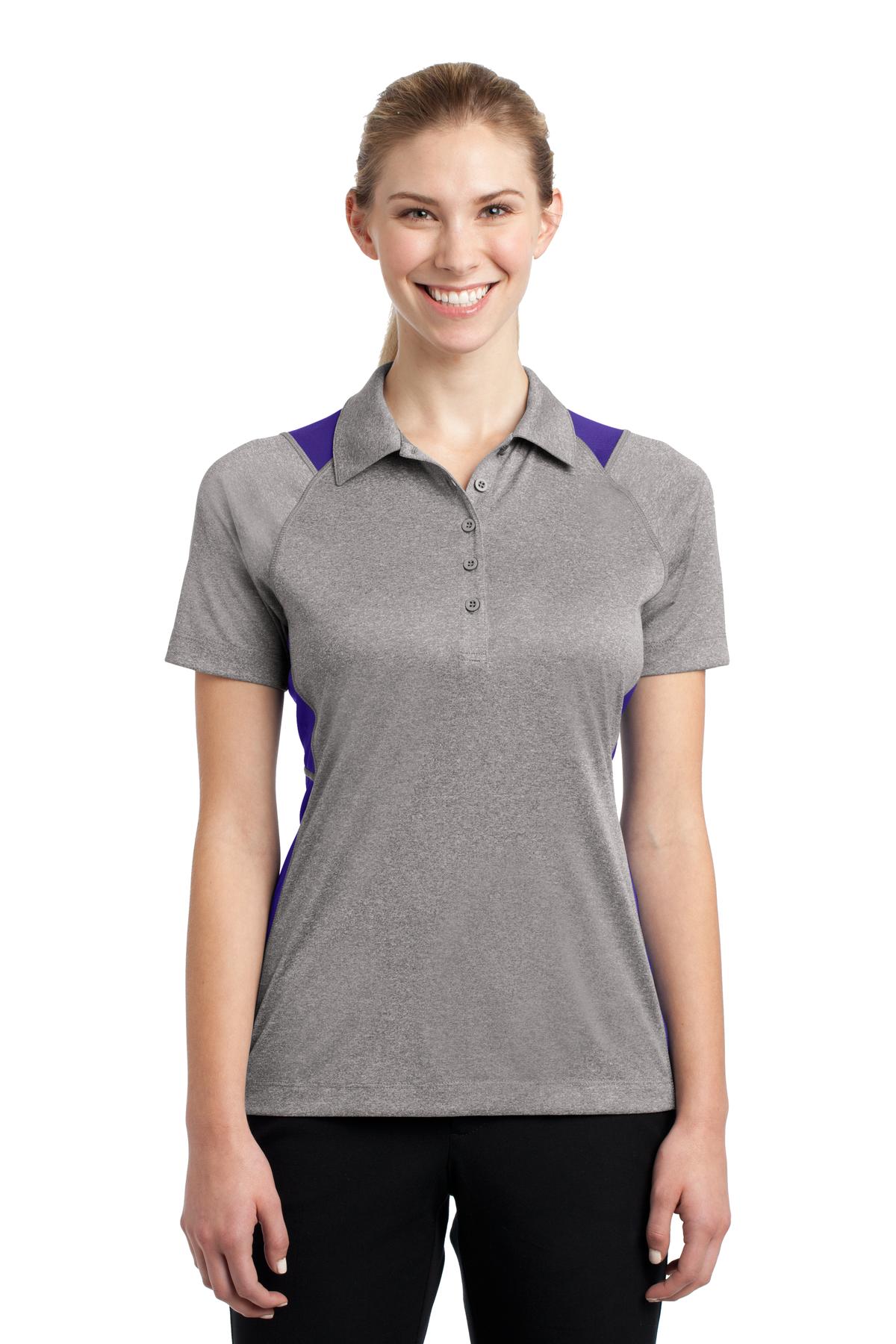 Custom Embroidered - Sport-Tek© Women's Heather Colorblock Contender© Polo. LST665