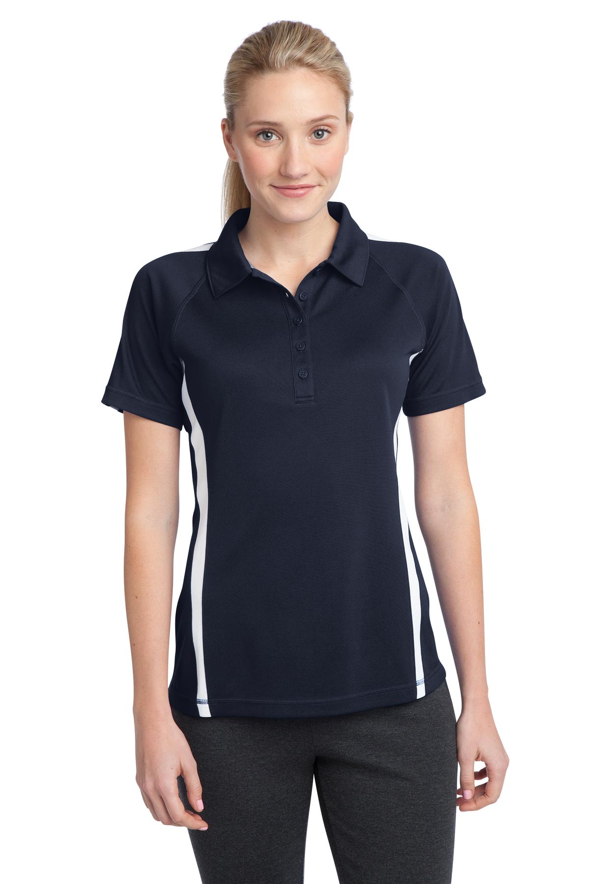 Custom Embroidered - Sport-Tek© Women's PosiCharge© Micro-Mesh Colorblock Polo. LST685