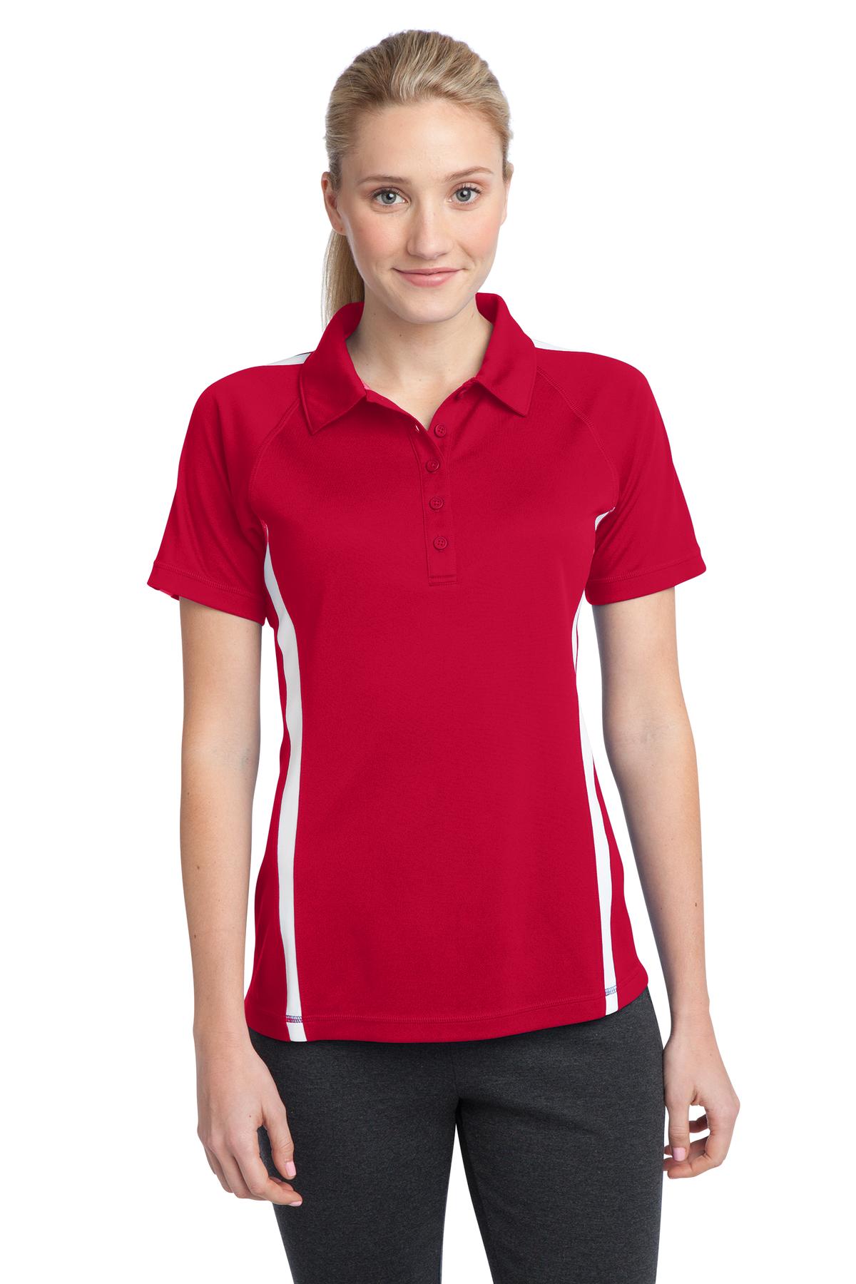 Custom Embroidered - Sport-Tek© Women's PosiCharge© Micro-Mesh Colorblock Polo. LST685