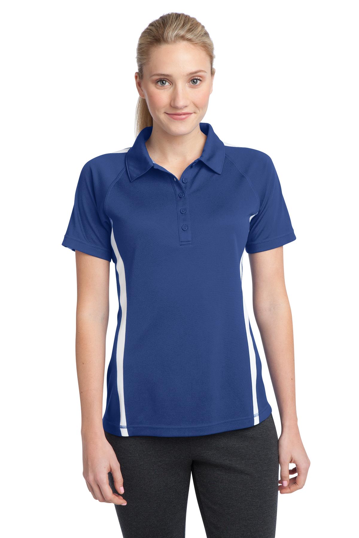 Custom Embroidered - Sport-Tek© Women's PosiCharge© Micro-Mesh Colorblock Polo. LST685