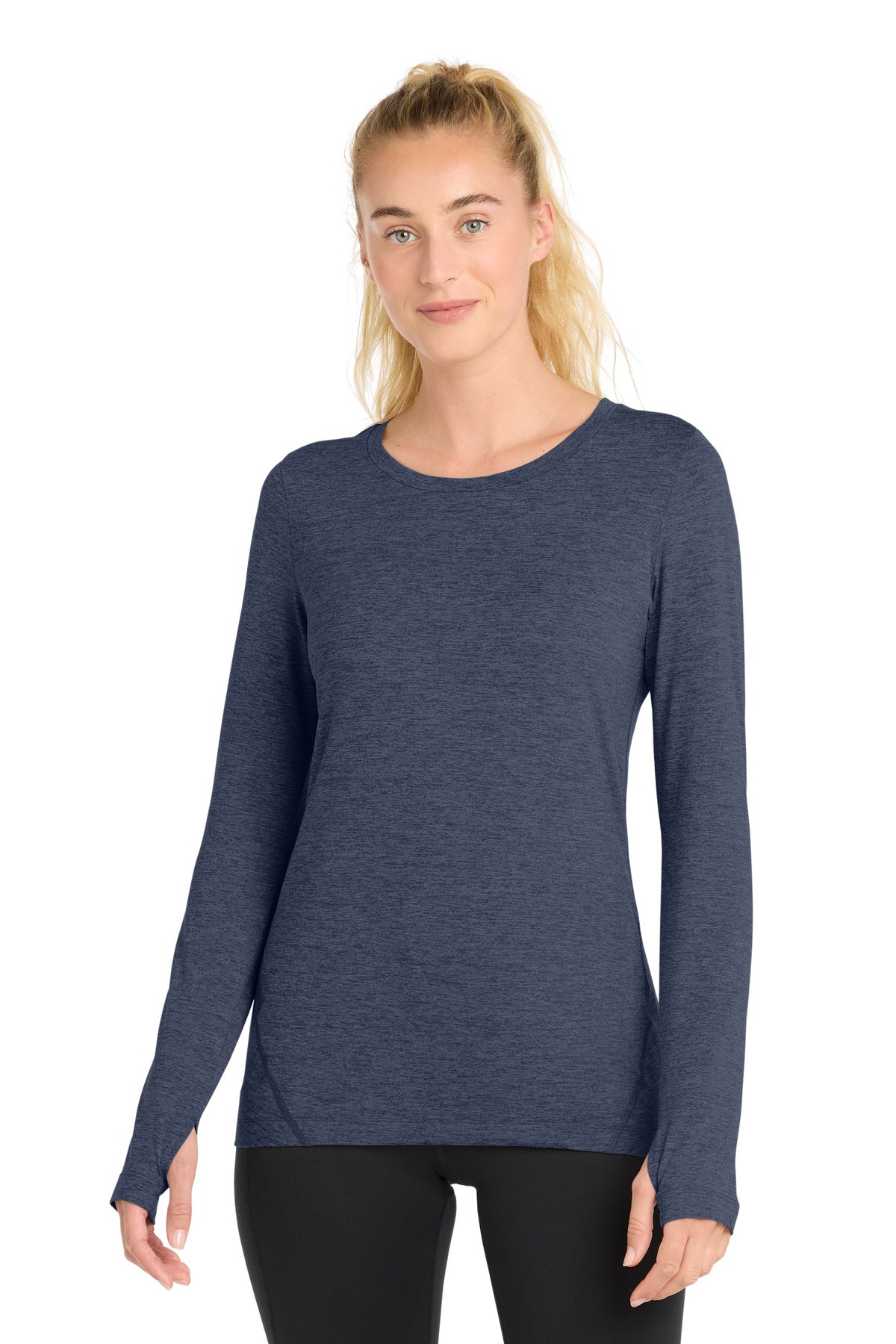 Custom Embroidery or DTF Print - Sport-Tek ® Women's Exchange 1.5 Long Sleeve Crew. LST710