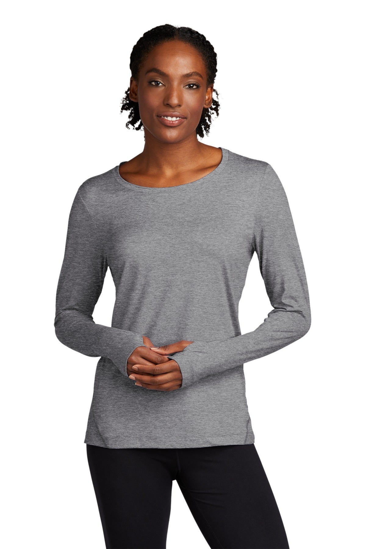 Custom Embroidered - Sport-Tek ® Ladies Exchange 1.5 Long Sleeve Crew. LST710