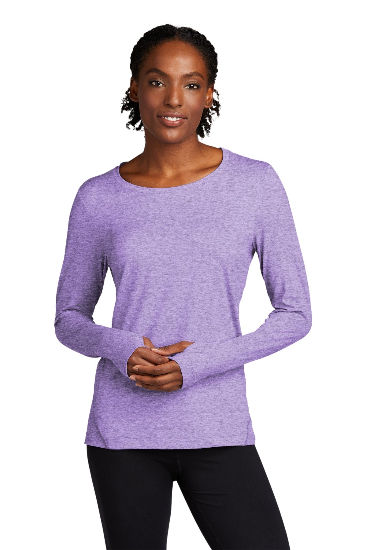 Custom Embroidered - Sport-Tek ® Ladies Exchange 1.5 Long Sleeve Crew. LST710
