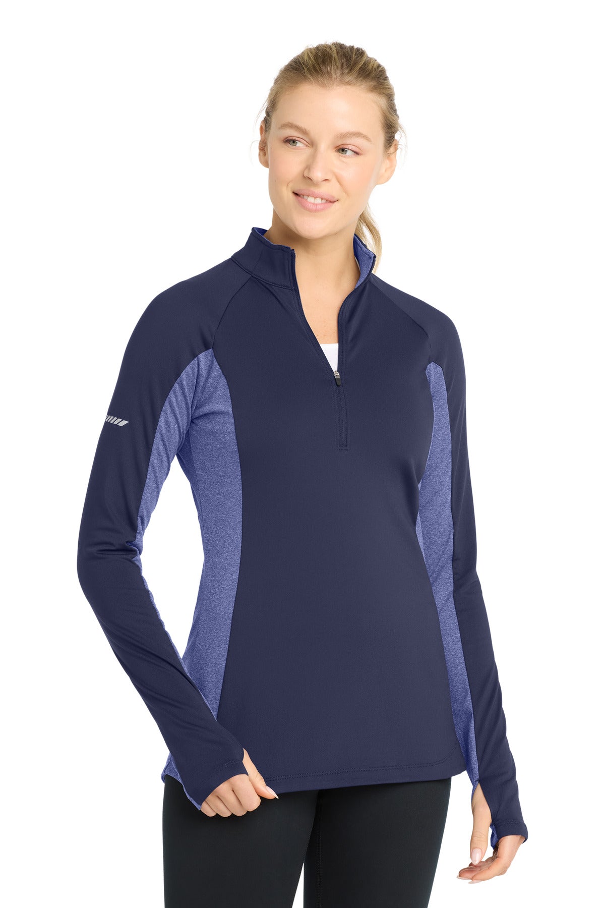 Custom Embroidery or DTF Print - Sport-Tek ® Women's Sport-Wick ® Stretch Contrast 1/4-Zip Pullover. LST854
