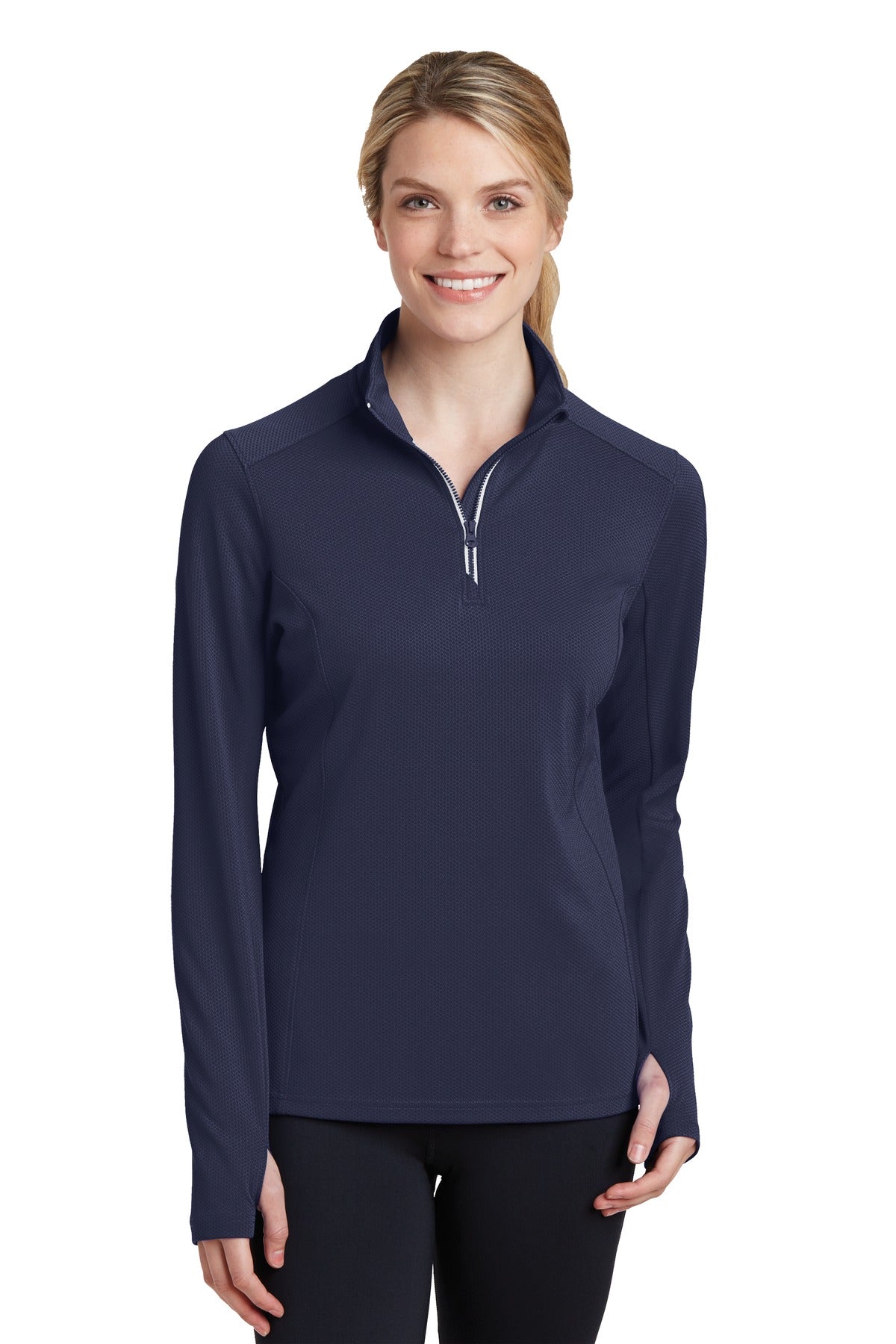 Custom Embroidered - Sport-Tek® Ladies Sport-Wick® Textured 1/4-Zip Pullover. LST860