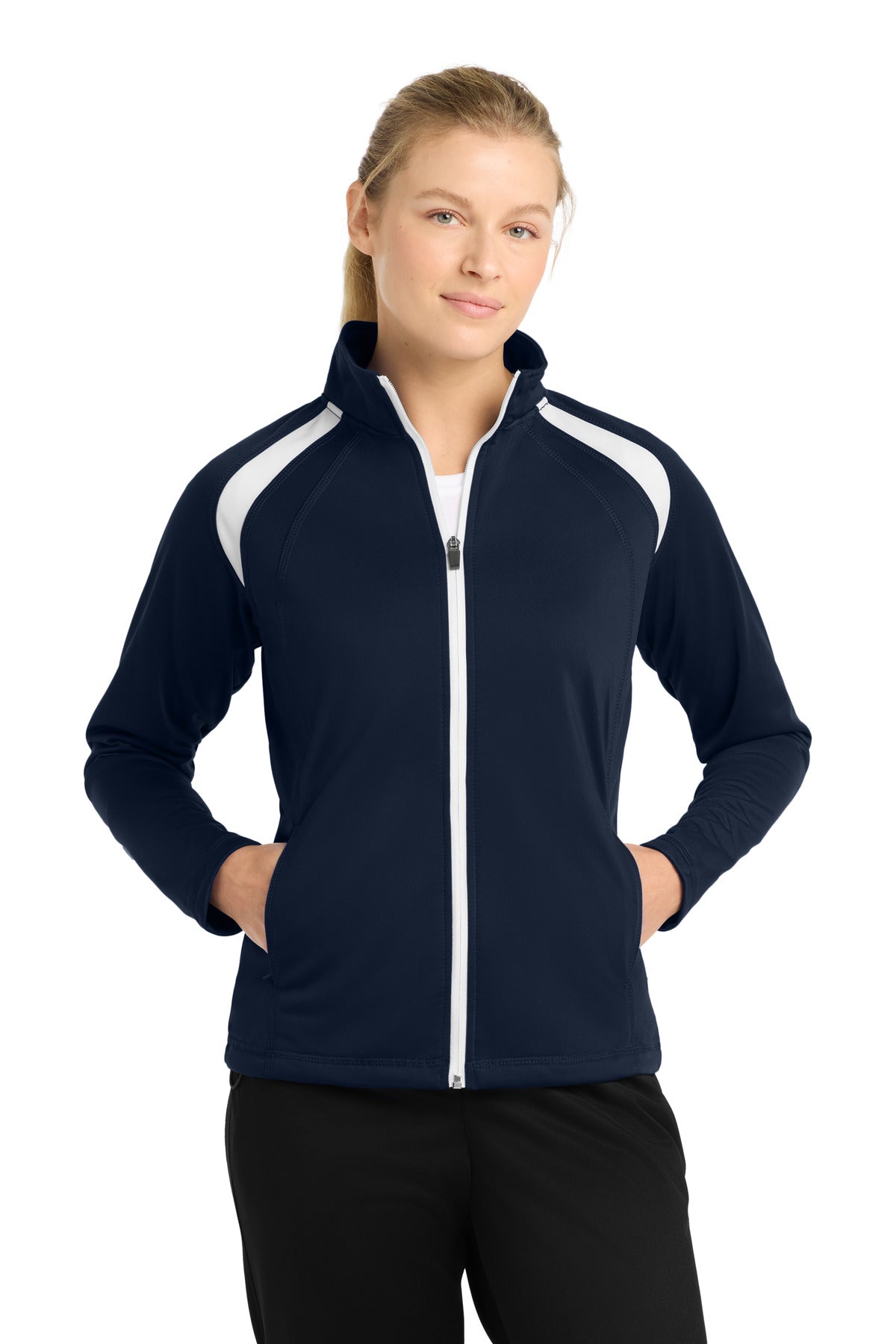 Custom Embroidery or DTF Print - Sport-Tek ® Women's Tricot Track Jacket. LST90