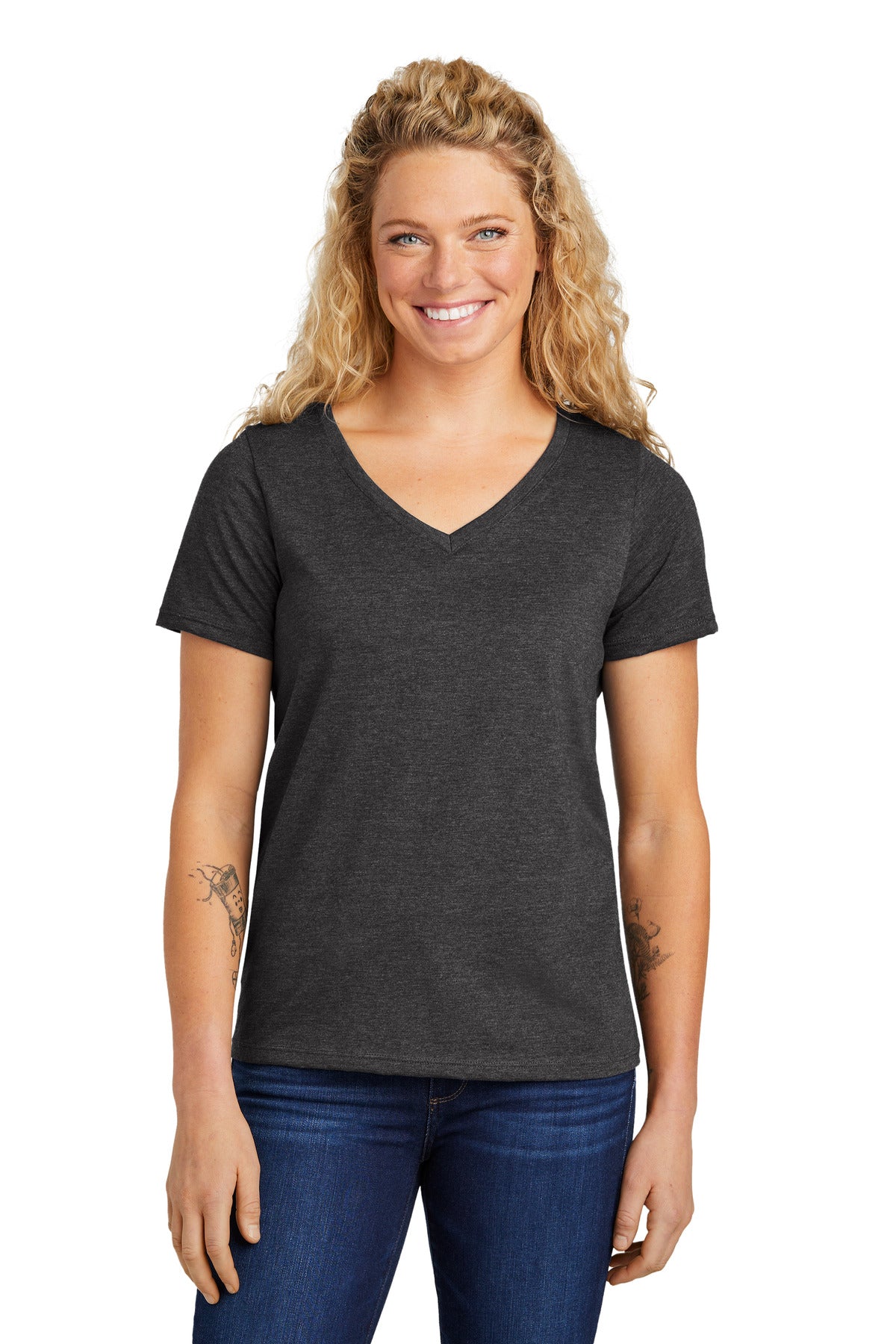 Custom Embroidery or DTF Print - Volunteer Knitwear ™ Women's Daily V-Neck Tee LVL45V