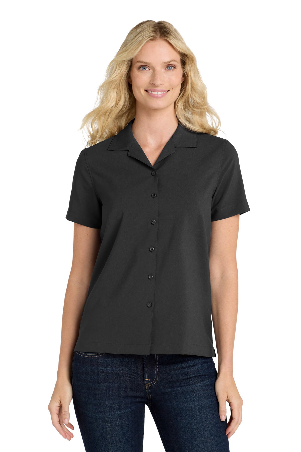 Custom Embroidery or DTF Print - Port Authority ® Women's Short Sleeve Performance Staff Shirt LW400