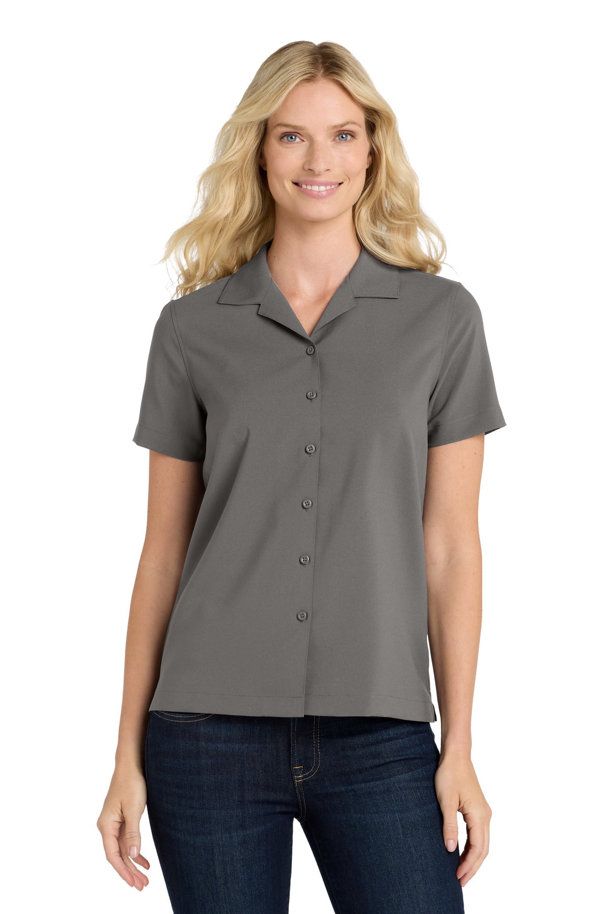 Custom Embroidery or DTF Print - Port Authority ® Women's Short Sleeve Performance Staff Shirt LW400