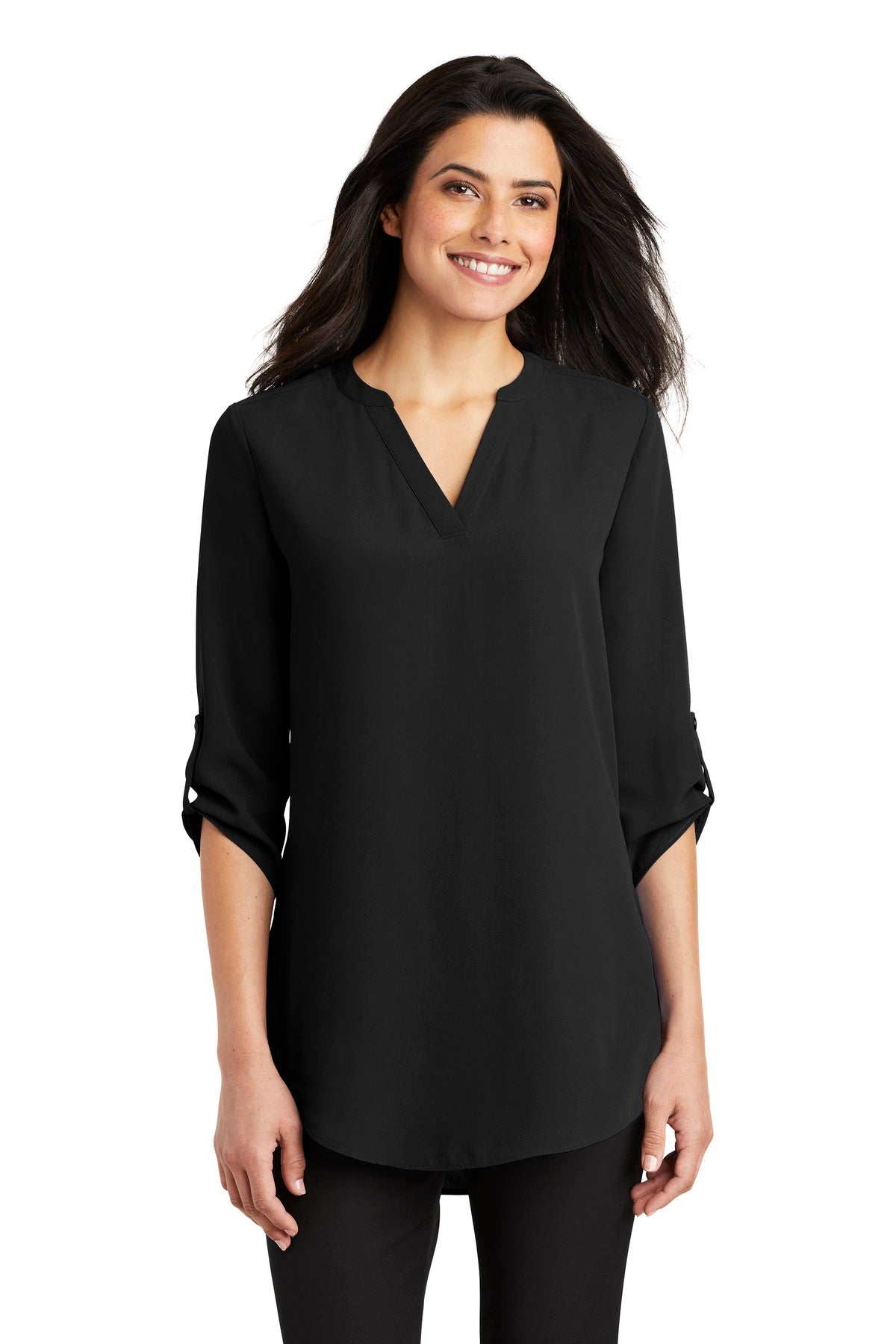 Custom Embroidery or DTF Print - Port Authority ® Women's 3/4-Sleeve Tunic Blouse. LW701