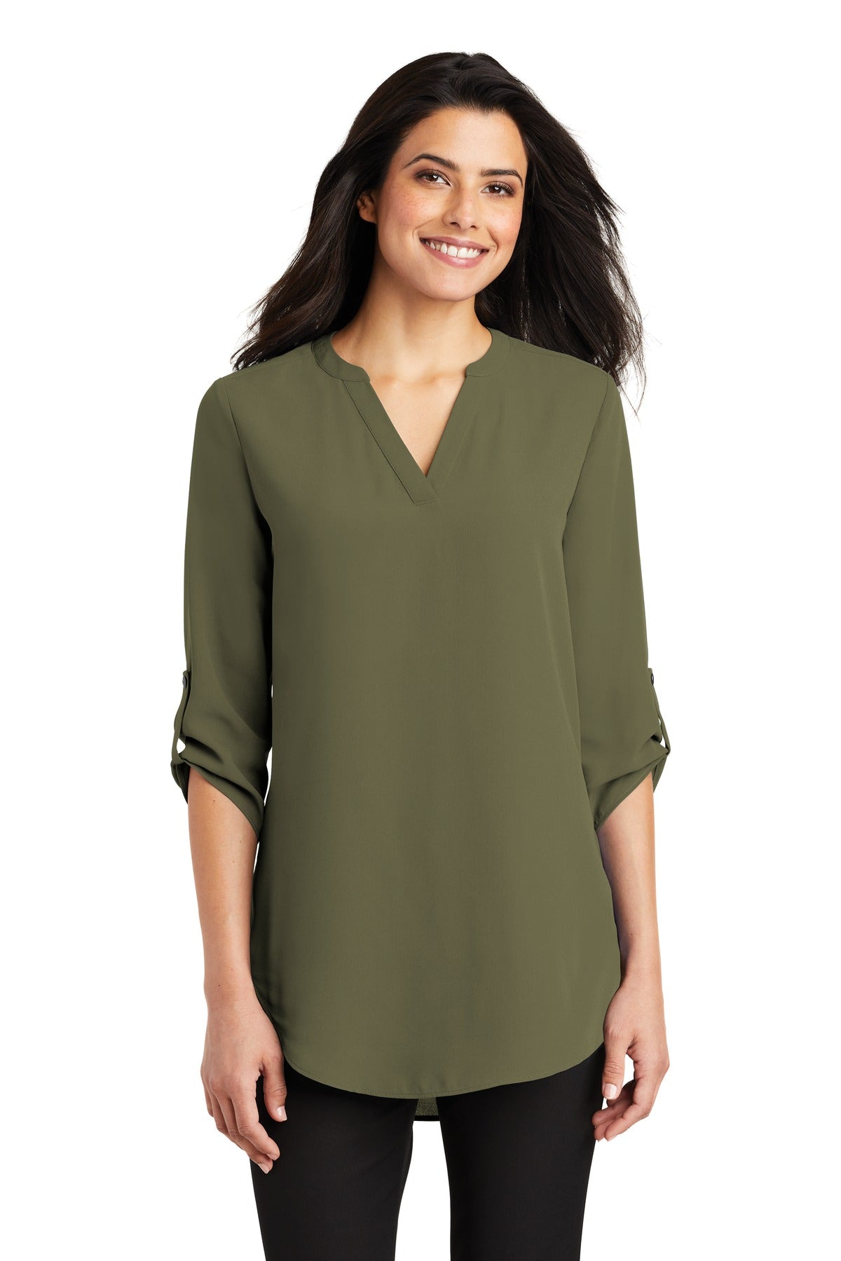 Custom Embroidery or DTF Print - Port Authority ® Women's 3/4-Sleeve Tunic Blouse. LW701