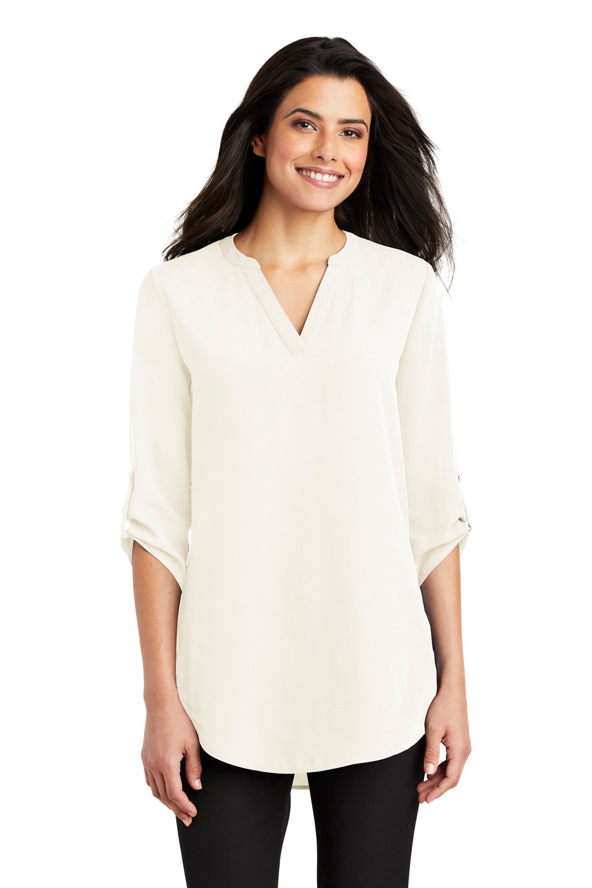 Custom Embroidery or DTF Print - Port Authority ® Women's 3/4-Sleeve Tunic Blouse. LW701