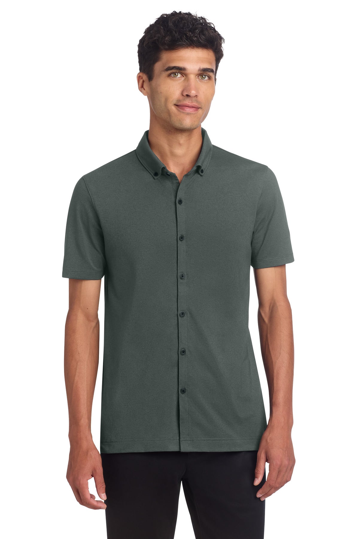 Custom Embroidery or DTF Print - Mercer+Mettle ® Stretch Pique Full-Button Polo MM1006