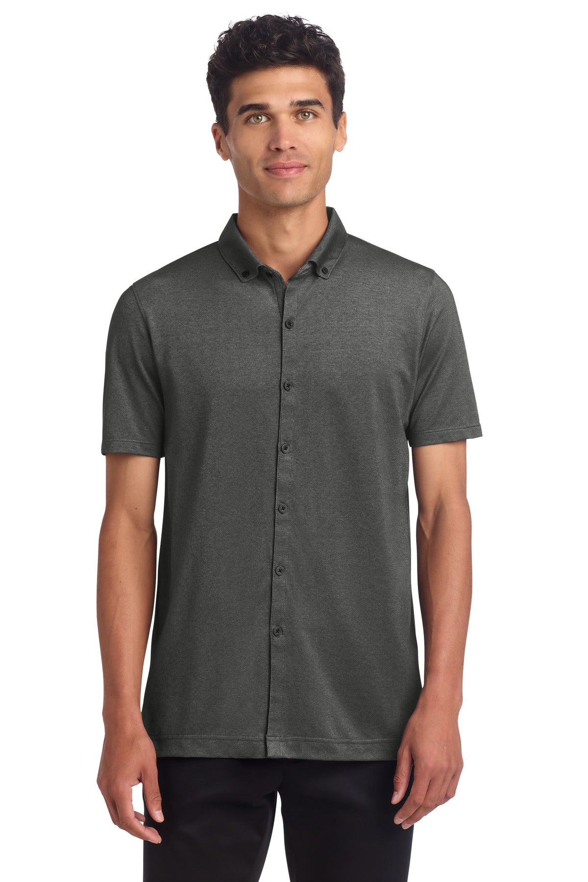 Custom Embroidery or DTF Print - Mercer+Mettle ® Stretch Pique Full-Button Polo MM1006