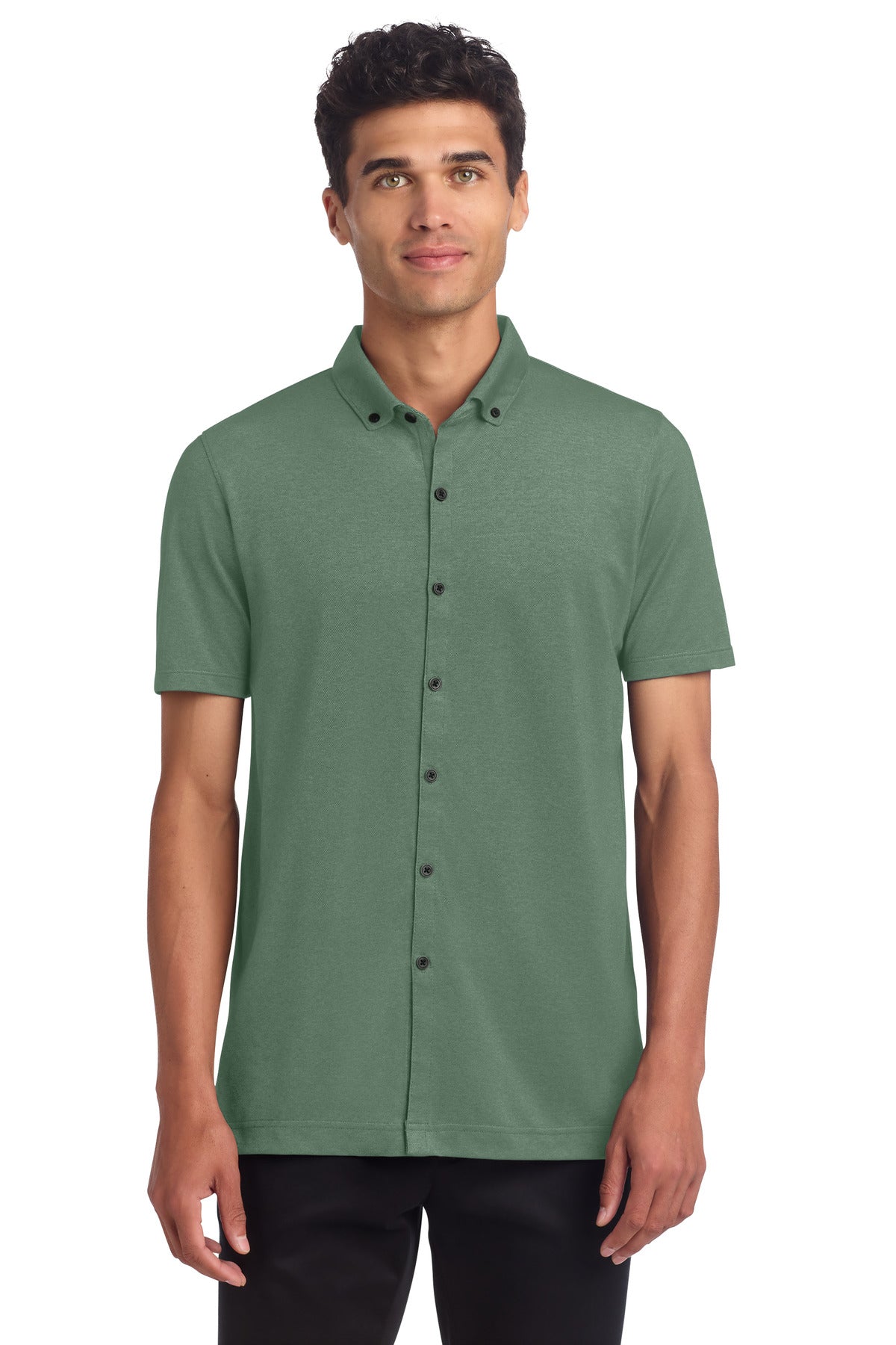 Custom Embroidery or DTF Print - Mercer+Mettle ® Stretch Pique Full-Button Polo MM1006