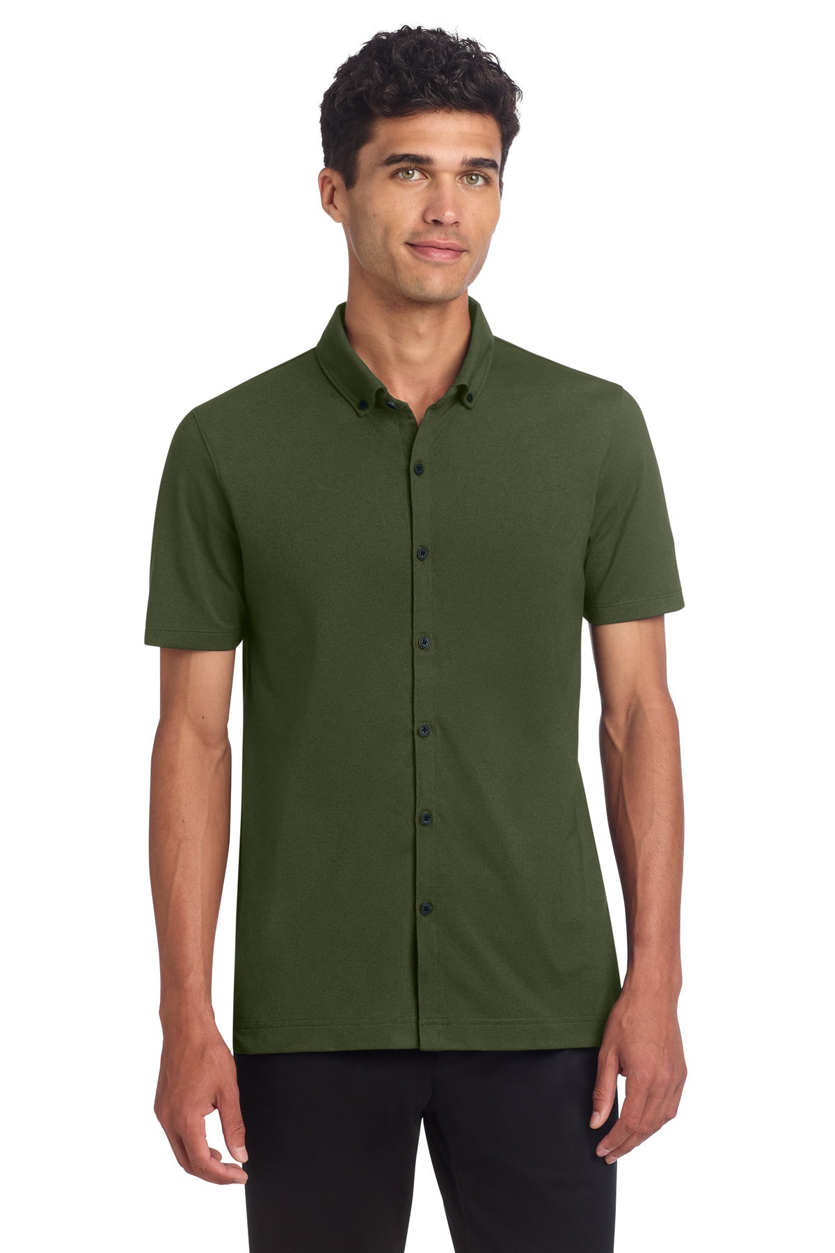 Custom Embroidery or DTF Print - Mercer+Mettle ® Stretch Pique Full-Button Polo MM1006