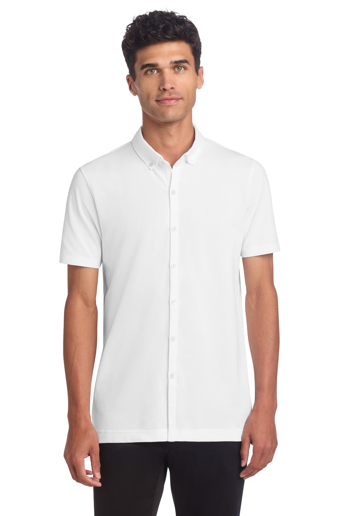 Custom Embroidery or DTF Print - Mercer+Mettle ® Stretch Pique Full-Button Polo MM1006