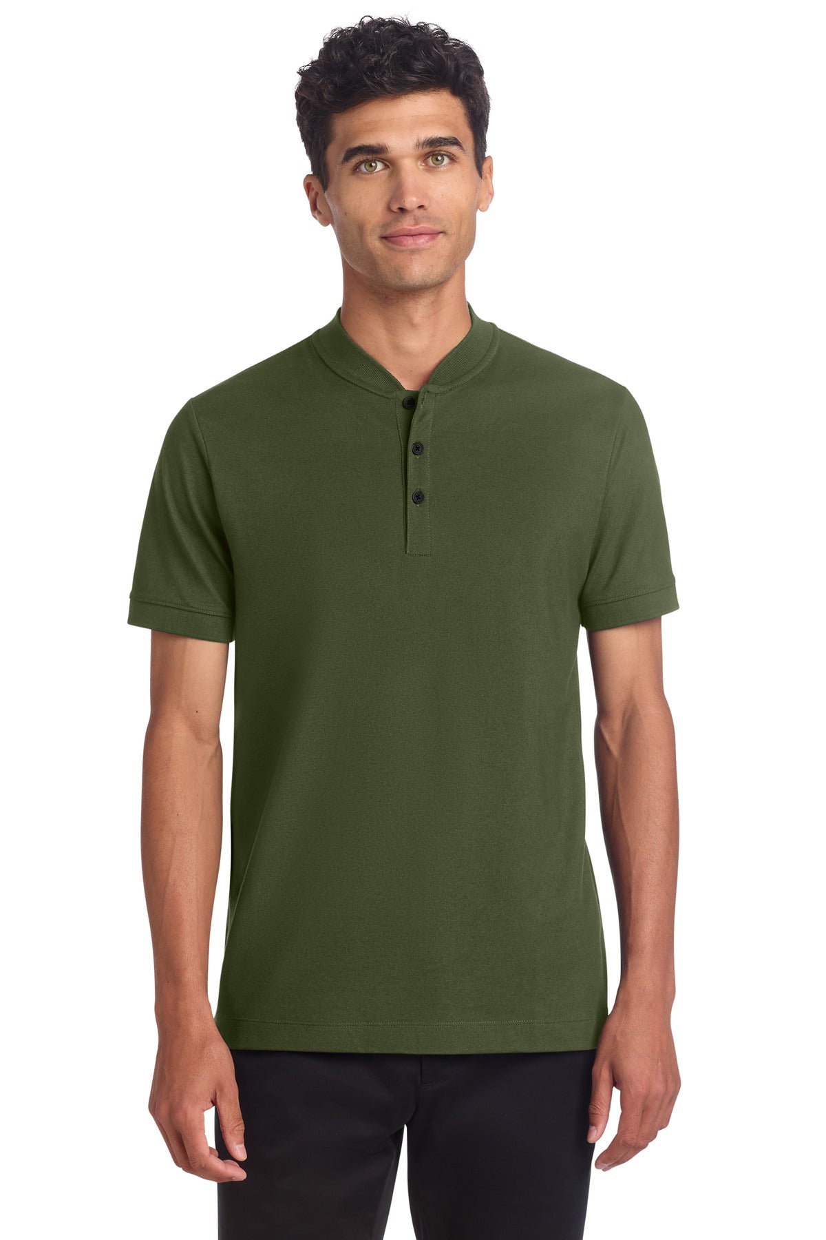 Custom Embroidery or DTF Print - Mercer+Mettle ® Stretch Pique Henley MM1008
