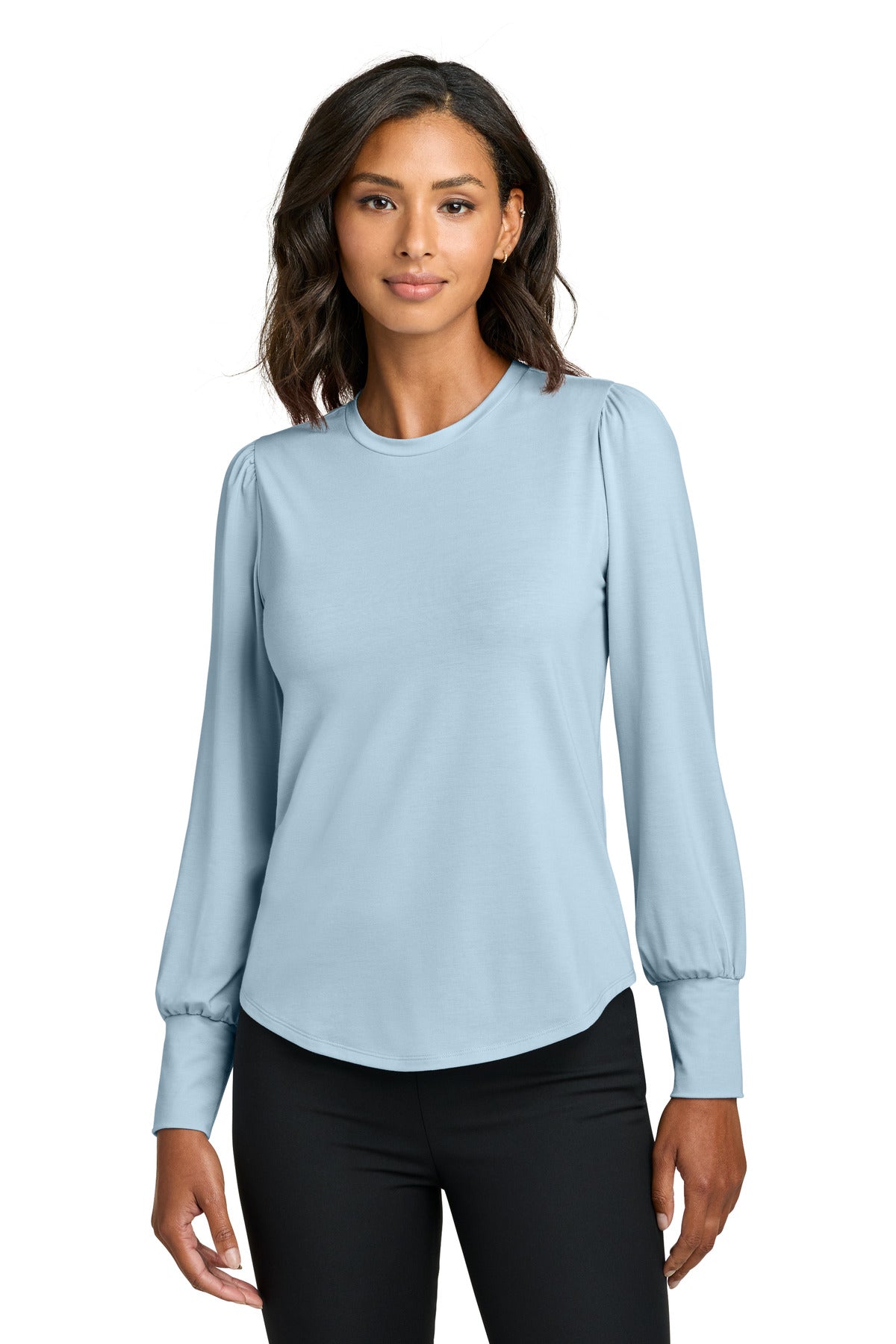 Custom Embroidery or DTF Print - Mercer+Mettle ® Women's Stretch Jersey Long Sleeve Blouson Top MM1019