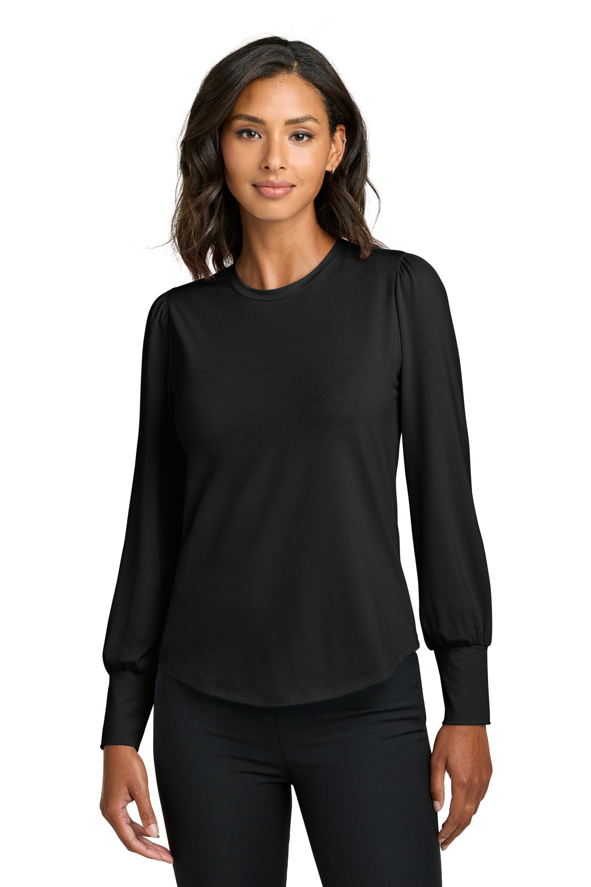Custom Embroidery or DTF Print - Mercer+Mettle ® Women's Stretch Jersey Long Sleeve Blouson Top MM1019