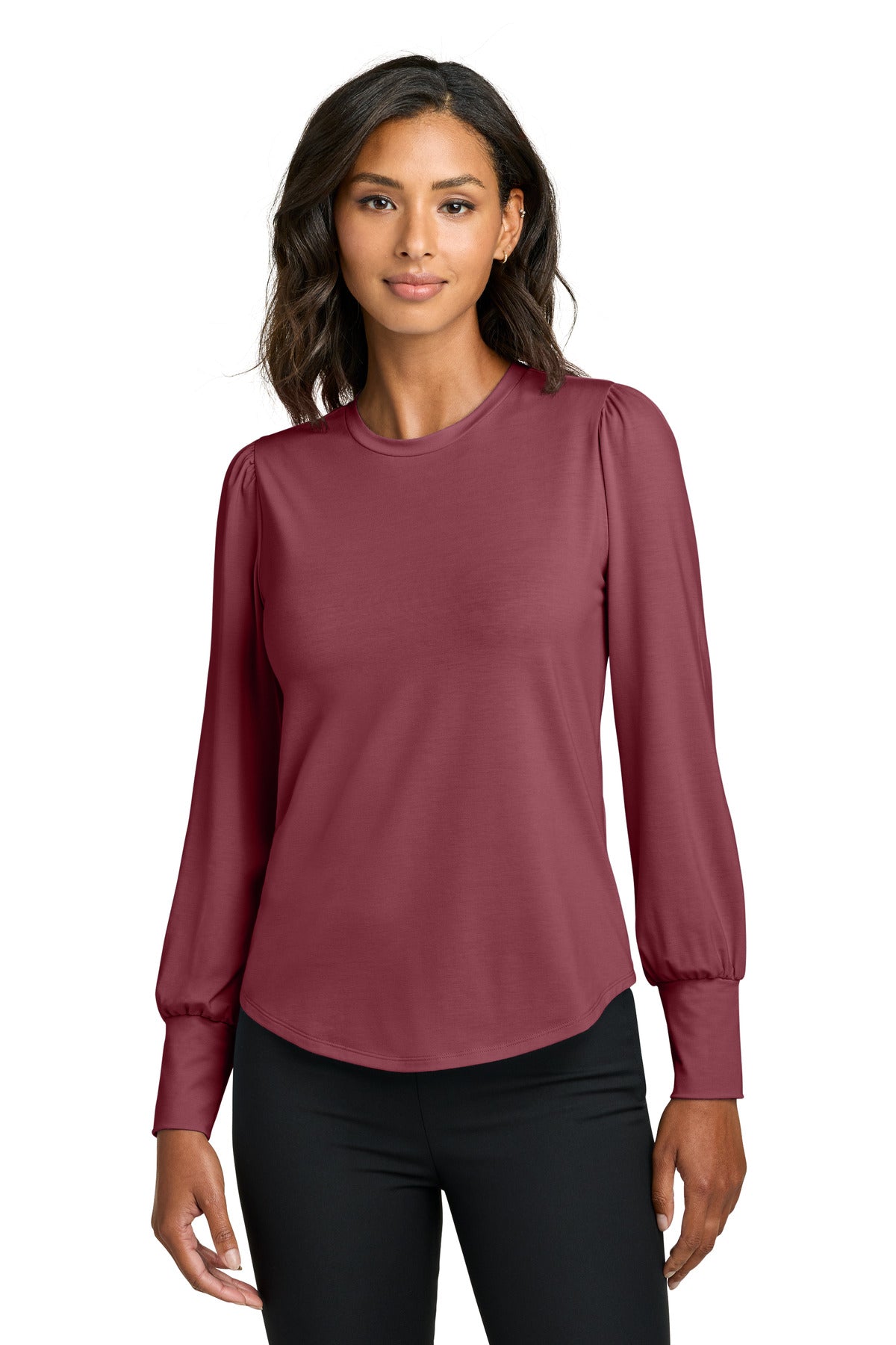 Custom Embroidery or DTF Print - Mercer+Mettle ® Women's Stretch Jersey Long Sleeve Blouson Top MM1019