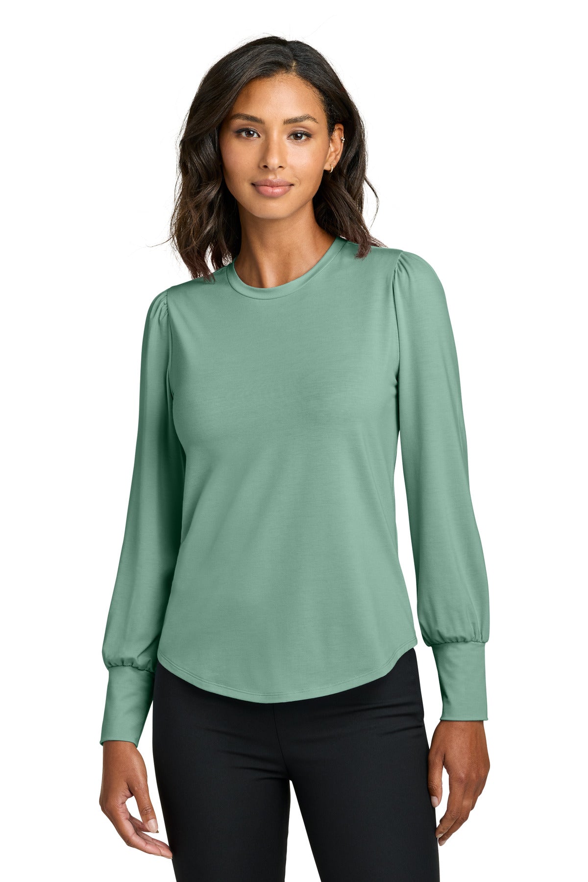 Custom Embroidery or DTF Print - Mercer+Mettle ® Women's Stretch Jersey Long Sleeve Blouson Top MM1019