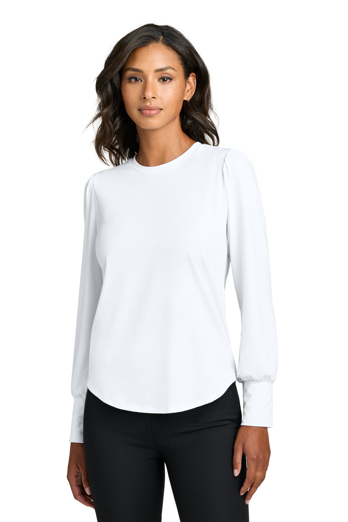 Custom Embroidery or DTF Print - Mercer+Mettle ® Women's Stretch Jersey Long Sleeve Blouson Top MM1019