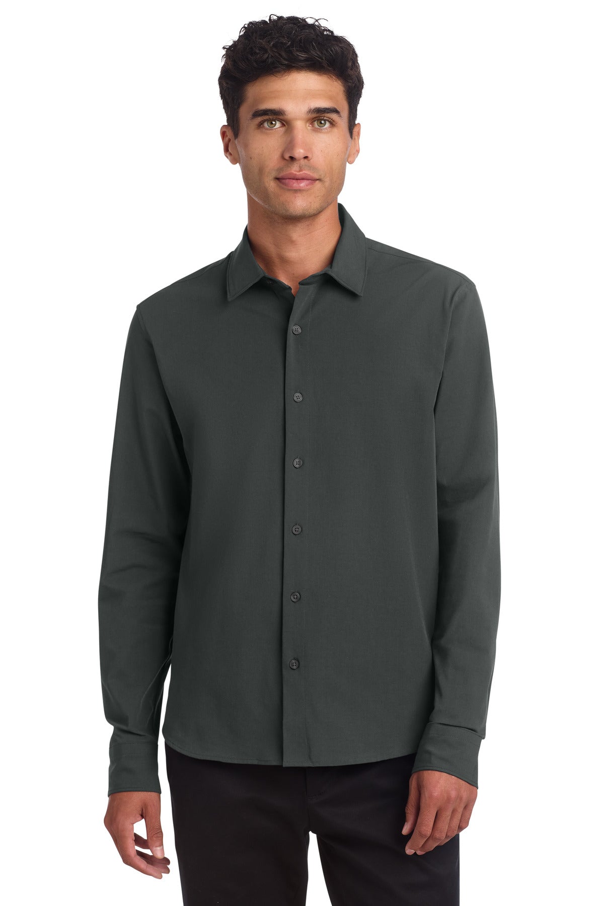 Custom Embroidery or DTF Print - Mercer+Mettle ® Long Sleeve Stretch Woven Shirt MM2000