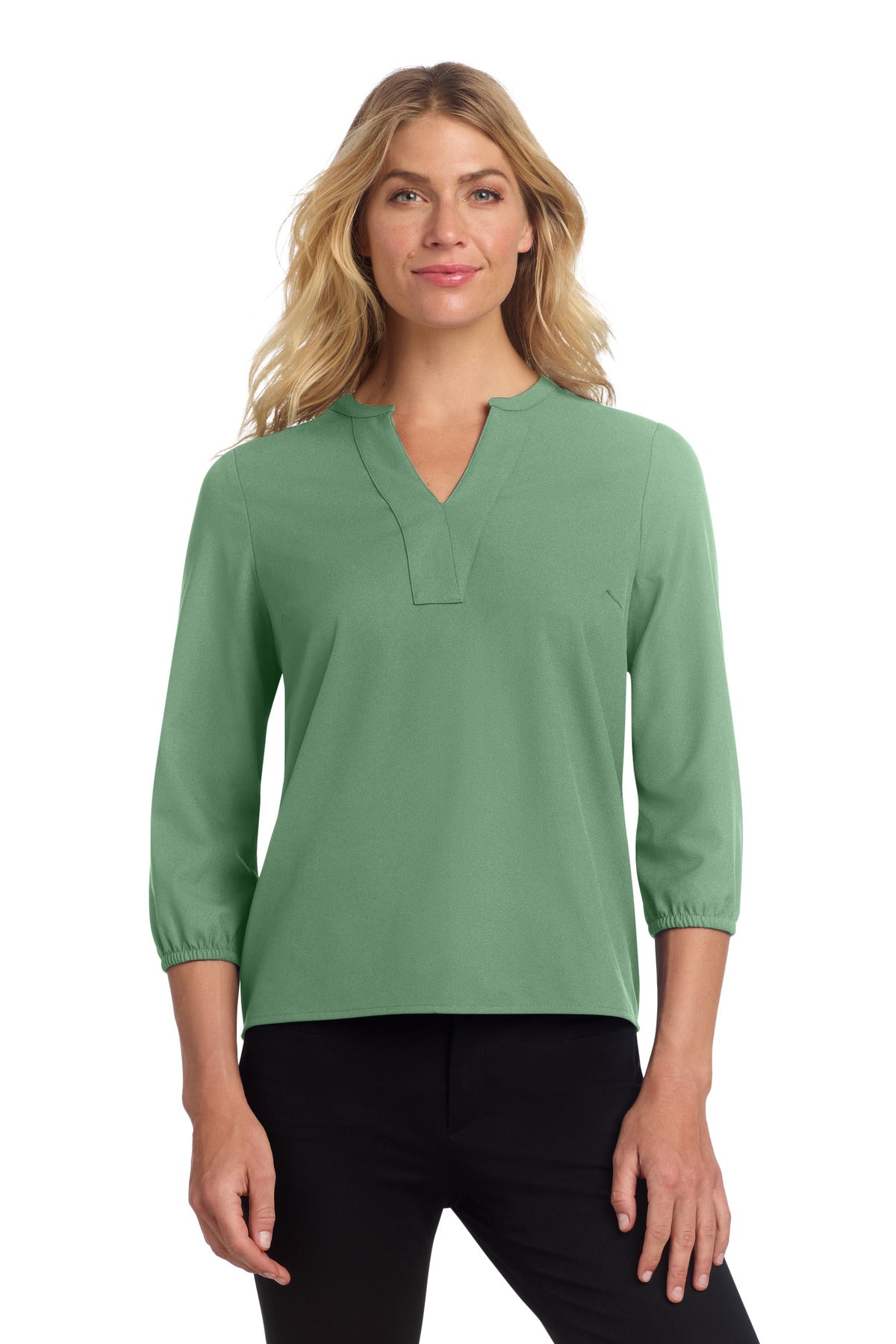 Custom Embroidery or DTF Print - Mercer+Mettle ® Women's Stretch Crepe 3/4-Sleeve Blouse MM2011