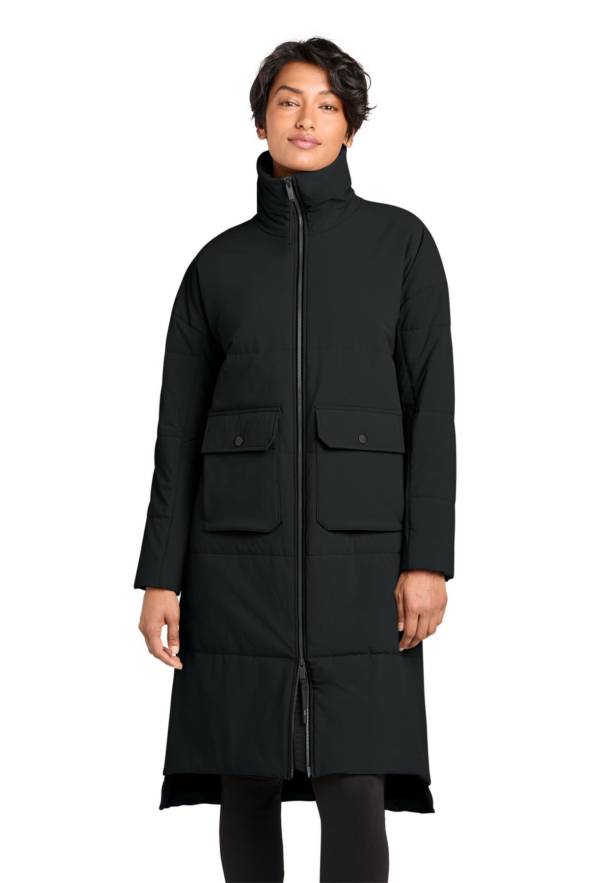Custom Embroidered or DTF Printed - MiiR ® Women's Sashiko Stretch Puffy Long Jacket MRAW445