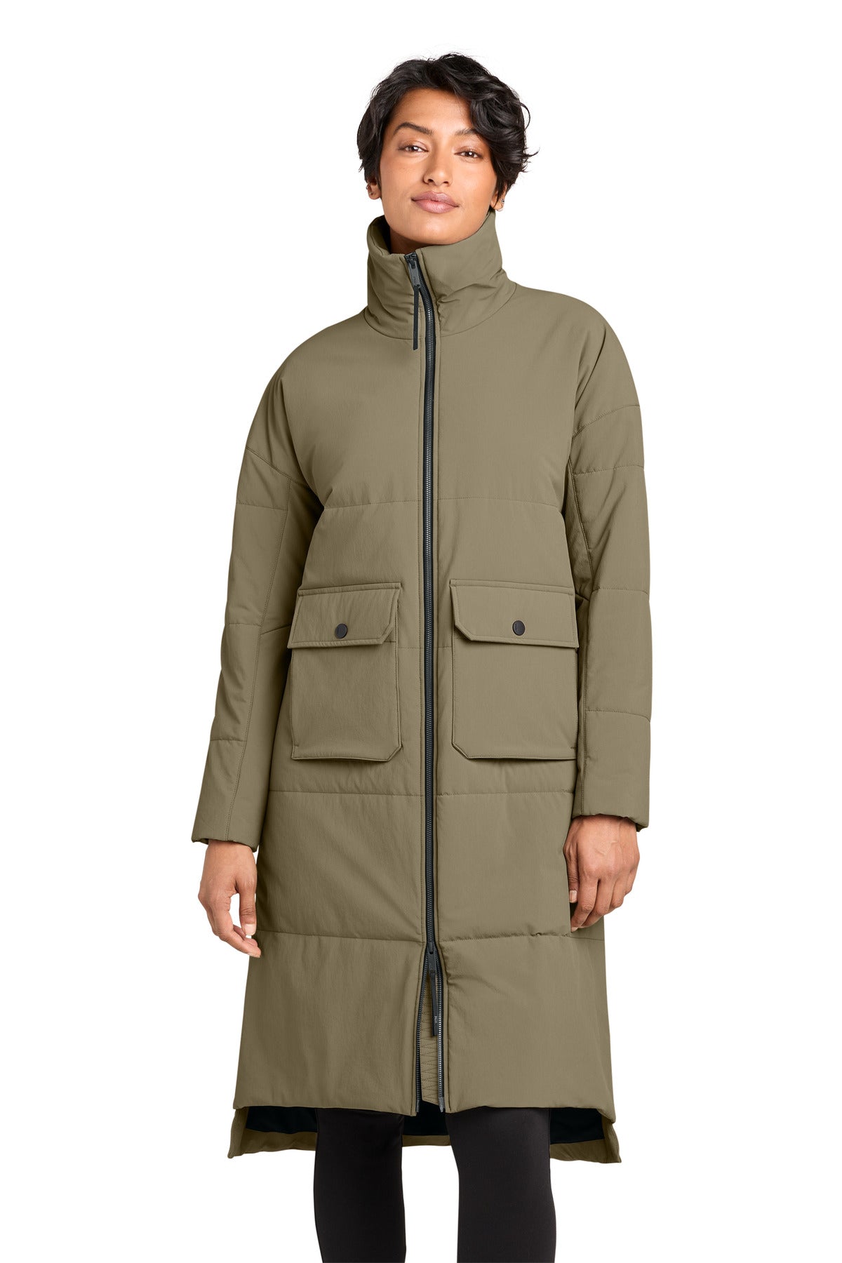 Custom Embroidered or DTF Printed - MiiR ® Women's Sashiko Stretch Puffy Long Jacket MRAW445