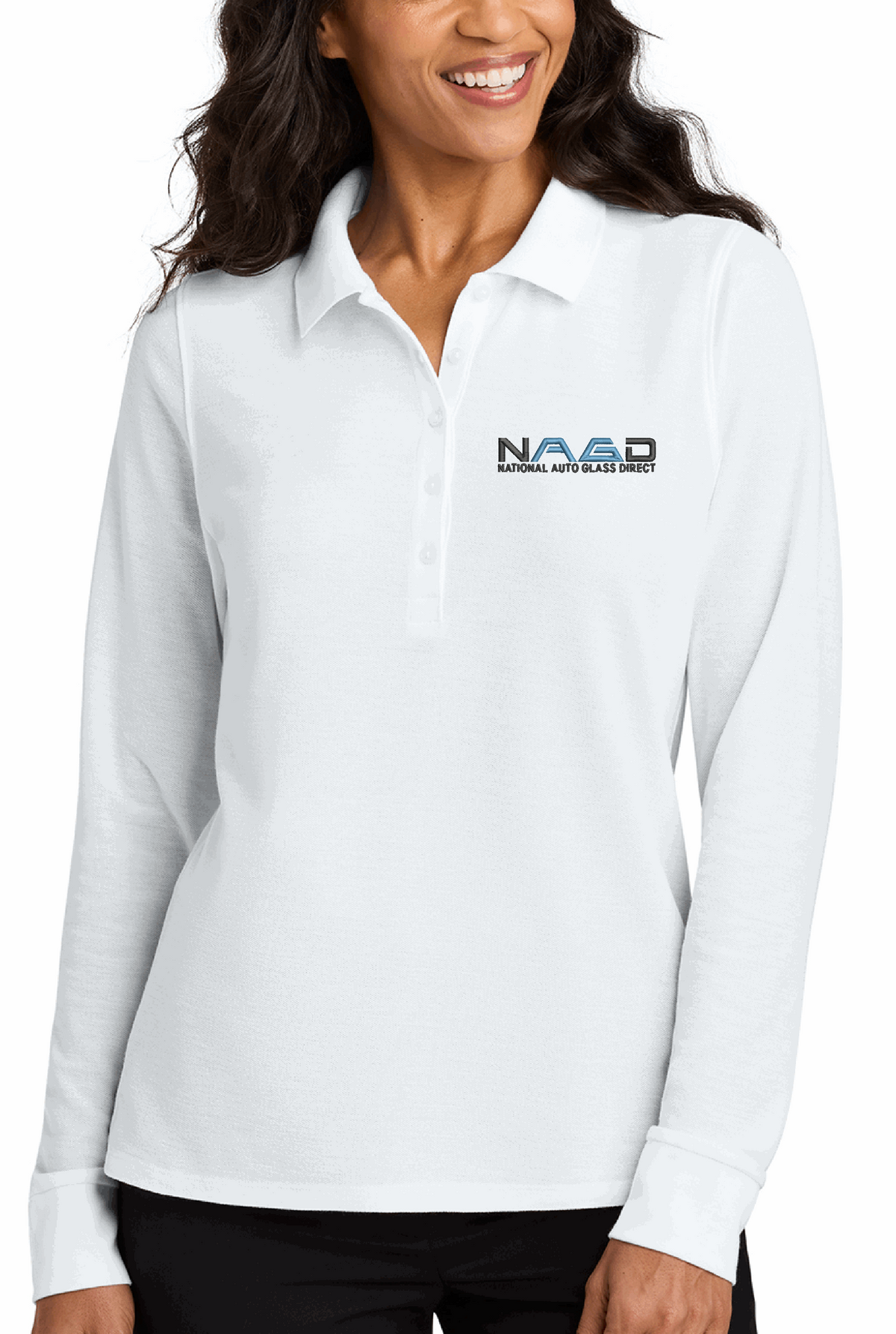 National Auto Glass Direct NAGD - Port Authority ® Women's Wearever Signature Pique Long Sleeve Polo LK200LS