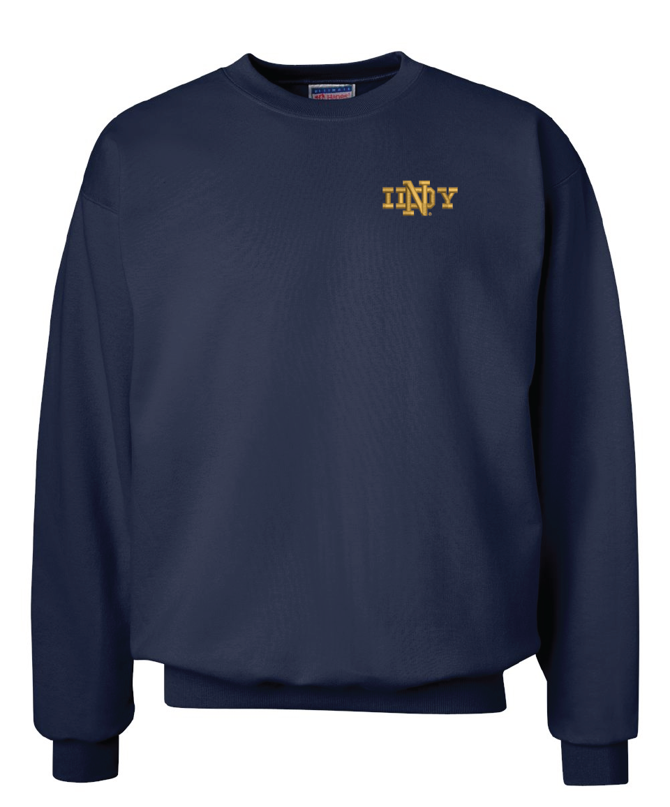 ND Club of Indy - Hanes - Unisex Ultimate Cotton® Crewneck Sweatshirt - Navy - F260