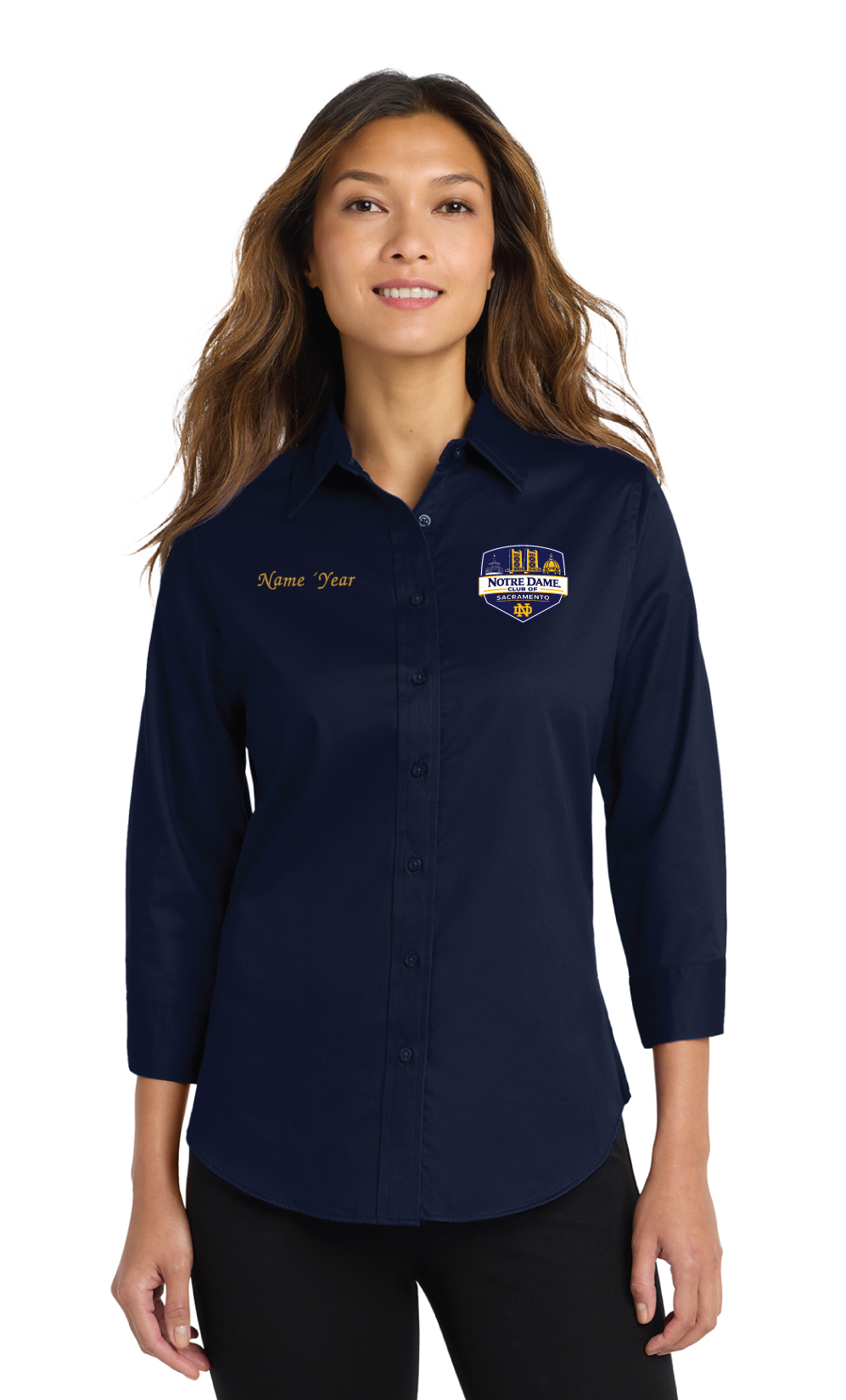 ND Club of Sacramento - Port Authority® Women's 3/4-Sleeve Easy Care Shirt