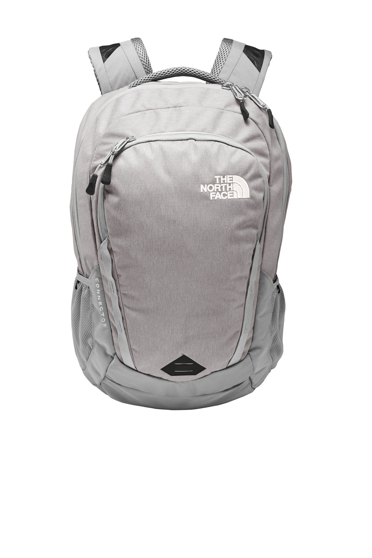 north face embroidered backpack The North Face NF0A3KX8 Connector Backpack, Mid Grey Dark Heather/Mid Grey