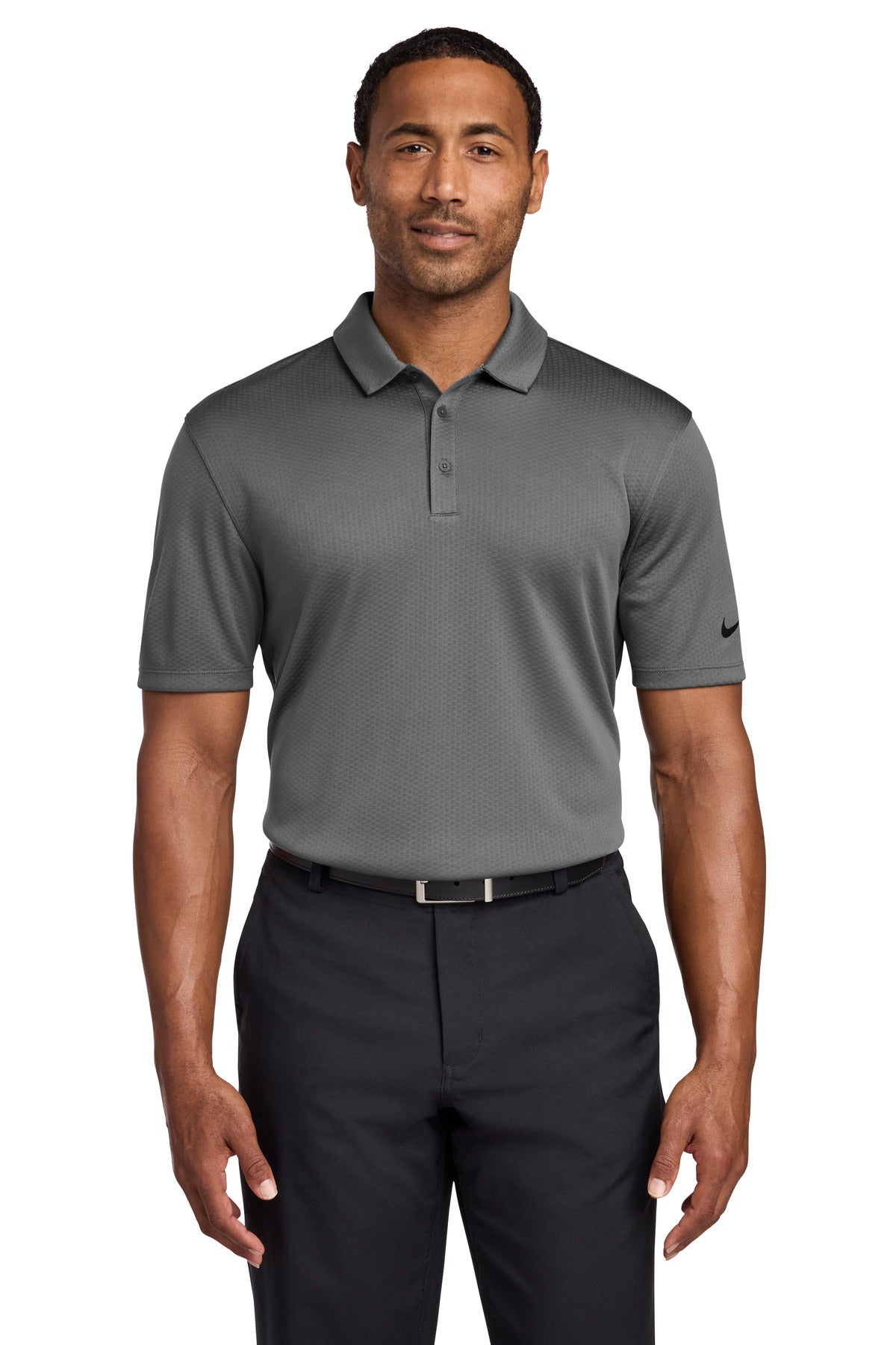 Custom Embroidery or DTF Print - Nike Dri-FIT Hex Textured Polo. NKAH6266