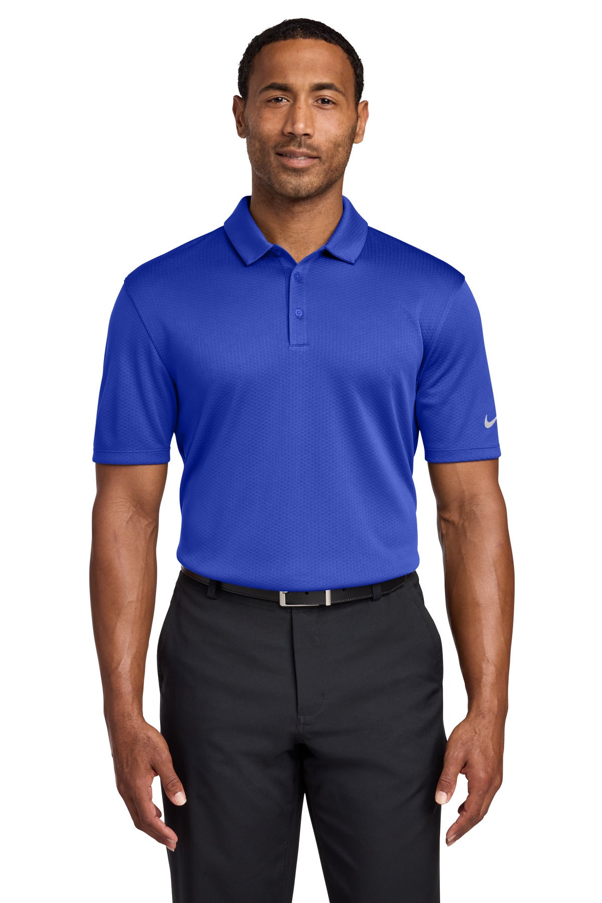 Custom Embroidery or DTF Print - Nike Dri-FIT Hex Textured Polo. NKAH6266