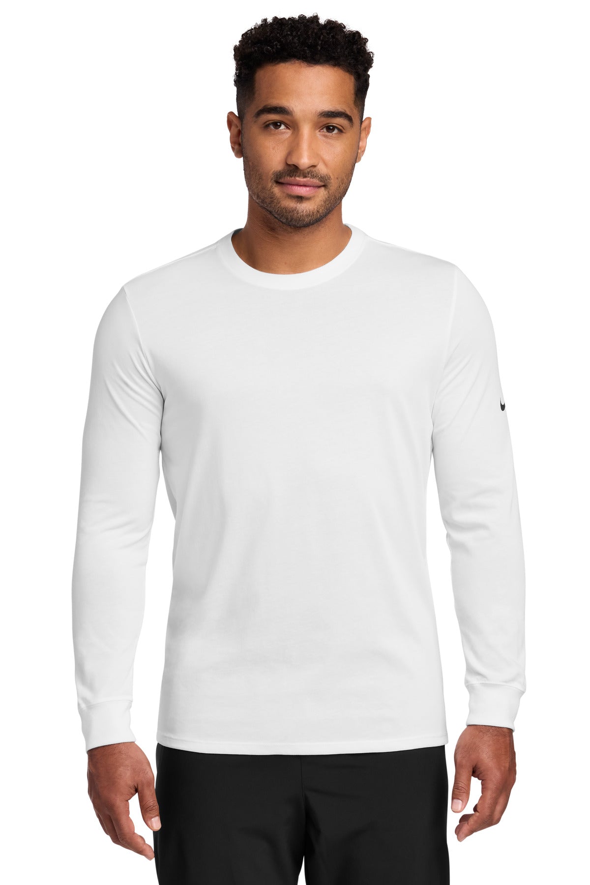 Custom Embroidery or DTF Print - Nike Dri-FIT Cotton/Poly Long Sleeve Tee. NKBQ5230