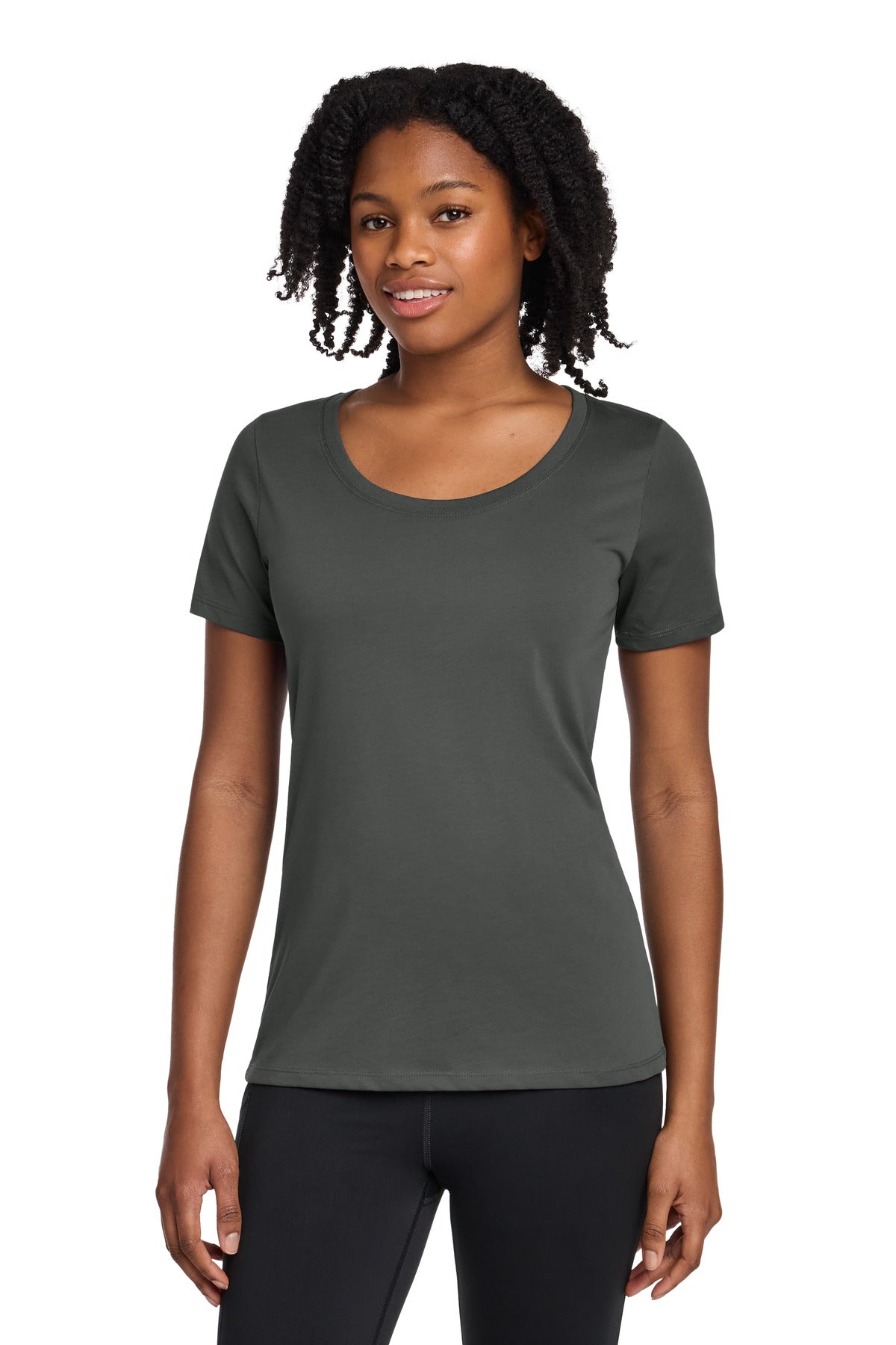 Custom Embroidery or DTF Print - Nike Women's Dri-FIT Cotton/Poly Scoop Neck Tee. NKBQ5234