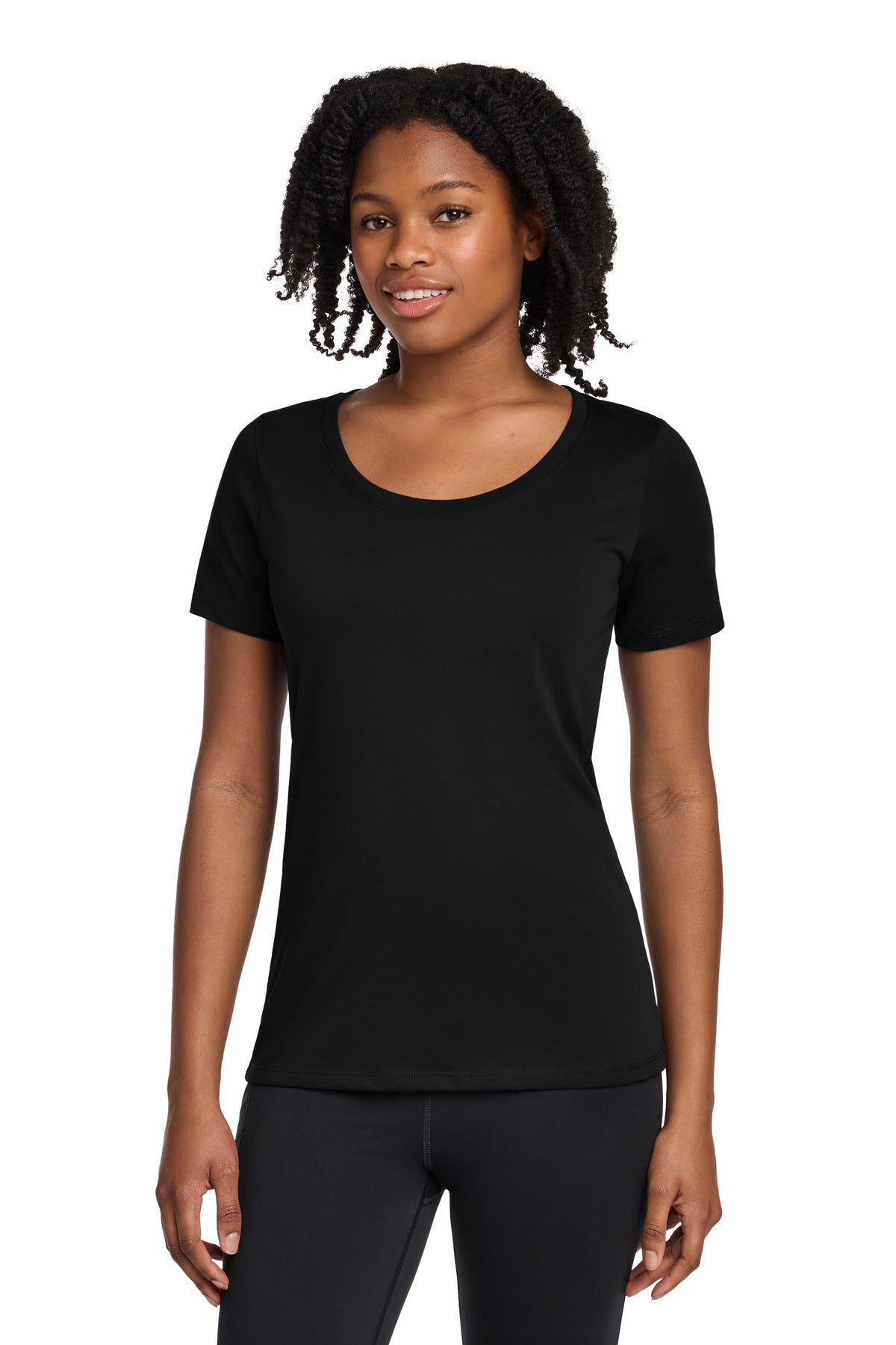 Custom Embroidery or DTF Print - Nike Women's Dri-FIT Cotton/Poly Scoop Neck Tee. NKBQ5234