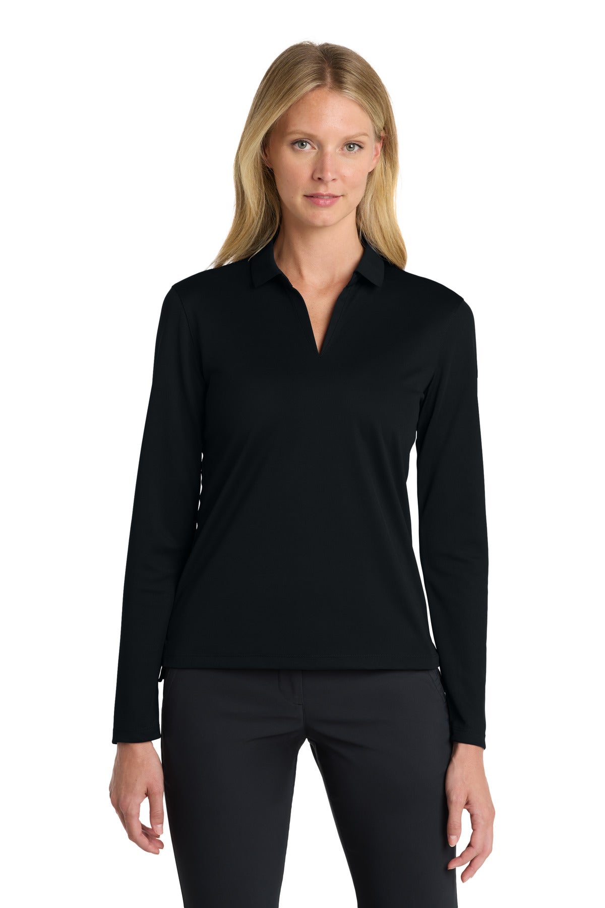 Custom Embroidery or DTF Print - Nike Women's Dri-FIT Micro Pique 2.0 Long Sleeve Polo NKDC2105