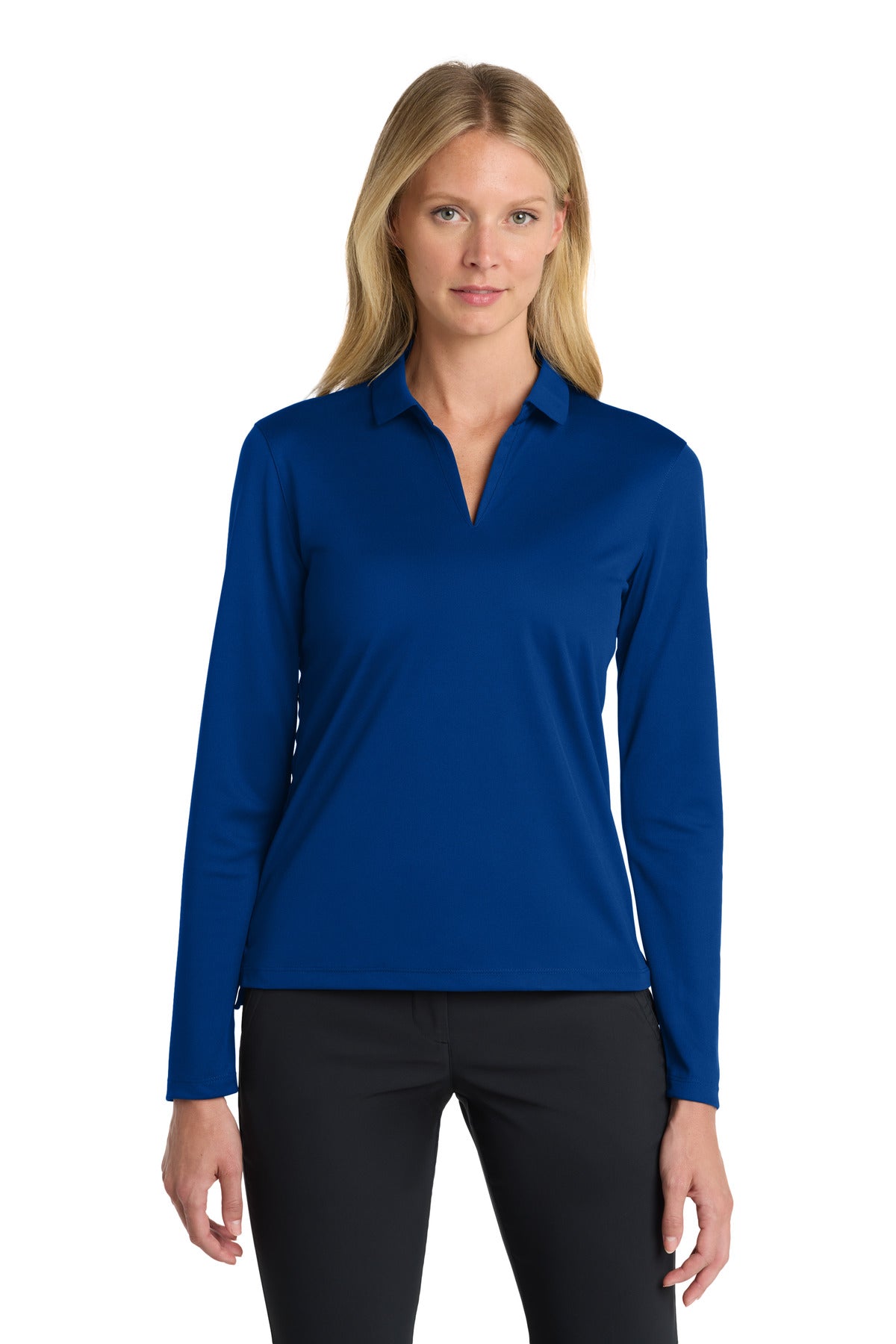 Custom Embroidery or DTF Print - Nike Women's Dri-FIT Micro Pique 2.0 Long Sleeve Polo NKDC2105