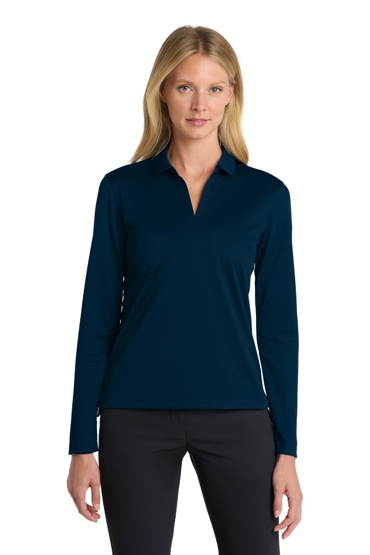 Custom Embroidery or DTF Print - Nike Women's Dri-FIT Micro Pique 2.0 Long Sleeve Polo NKDC2105