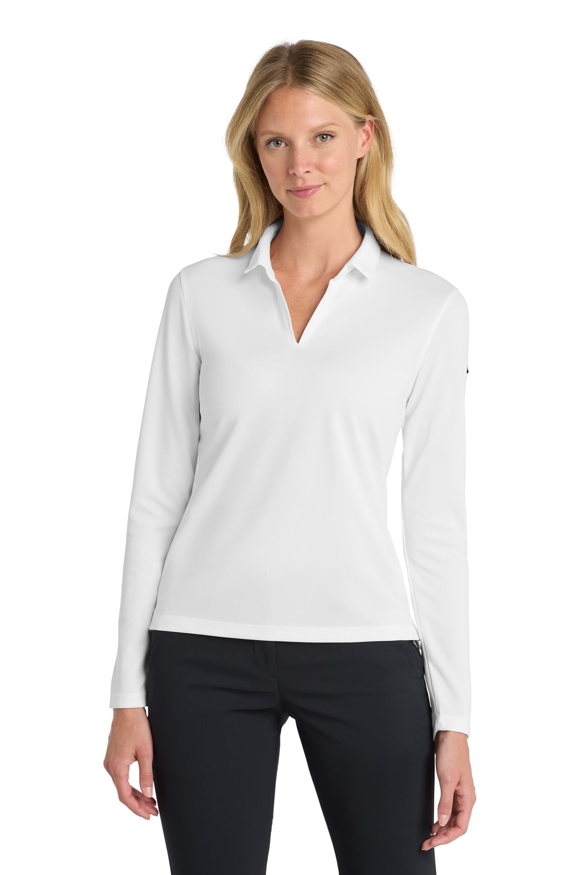 Custom Embroidery or DTF Print - Nike Women's Dri-FIT Micro Pique 2.0 Long Sleeve Polo NKDC2105